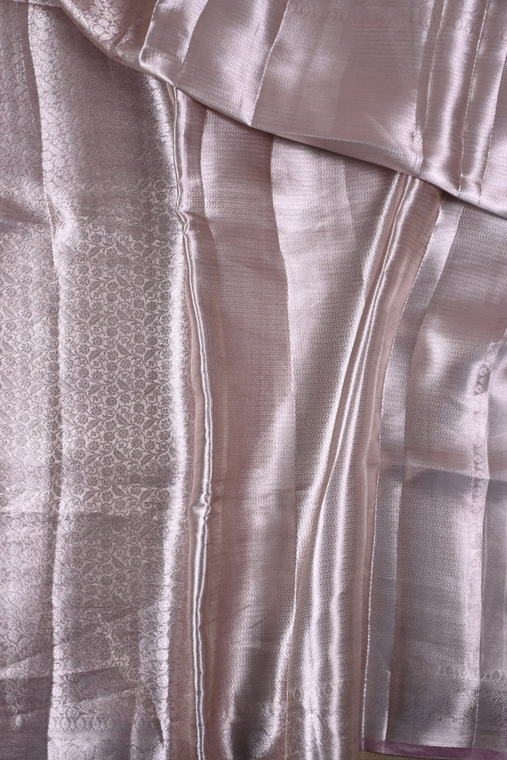 Baby Lilac Pure Banarasi Molten Tissue Silk Saree