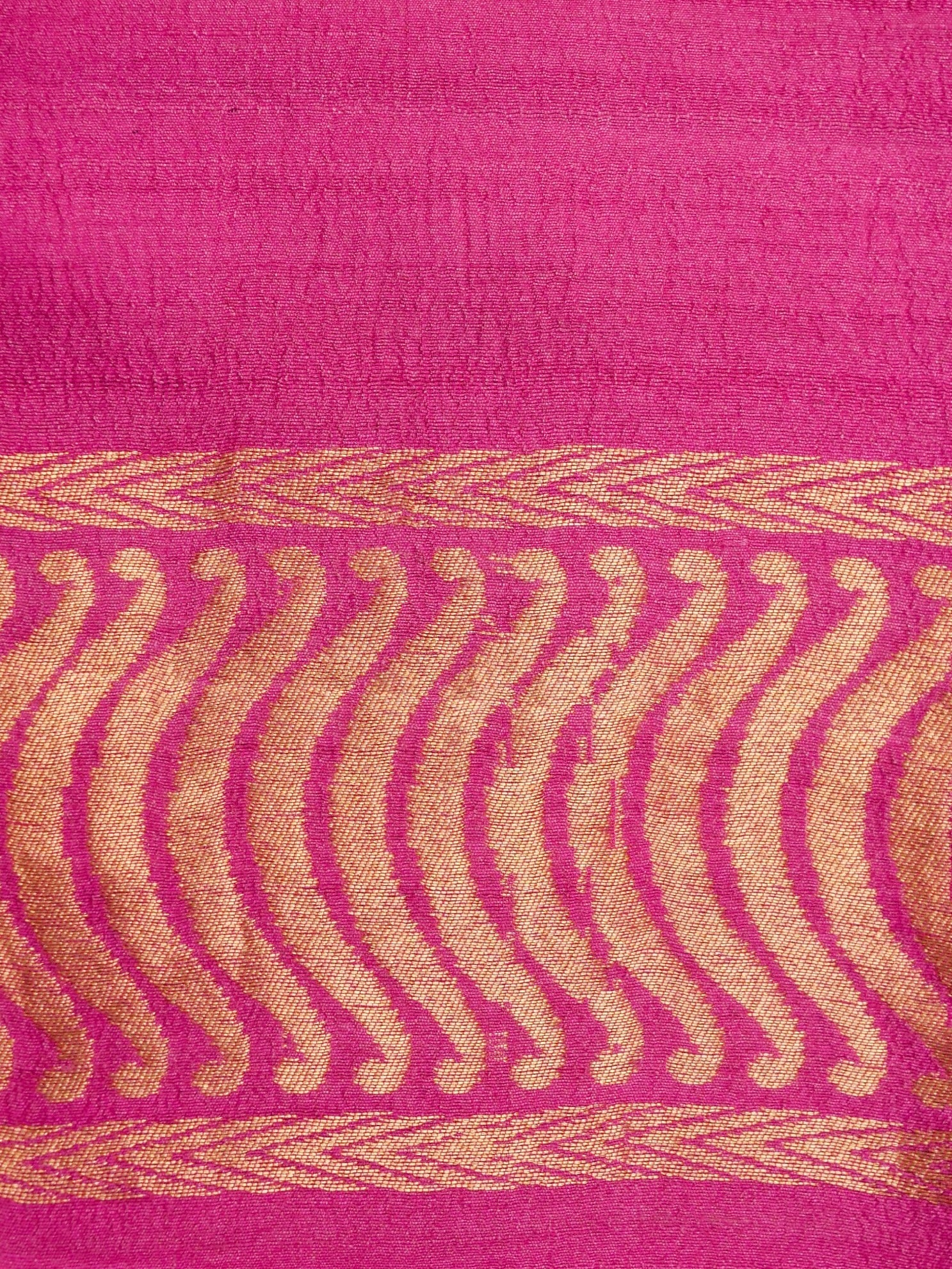 Handwoven Pink Banarasi Tussar Silk Saree