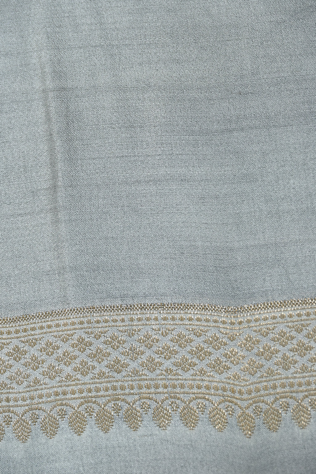 Grey Pure Banarasi Moonga Silk Saree
