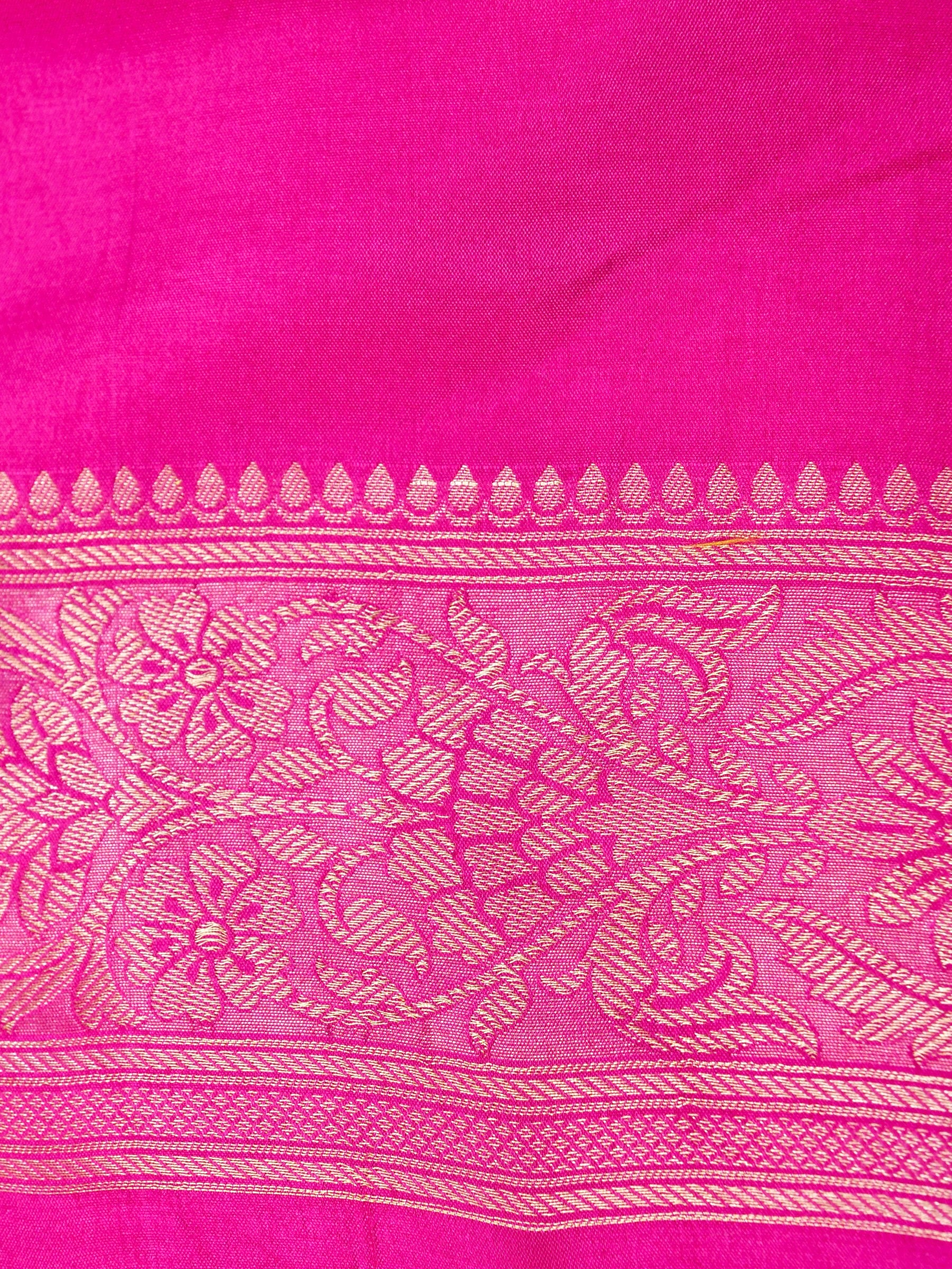 Handwoven Pink Banarasi Katan Soft Tissue Silk Saree