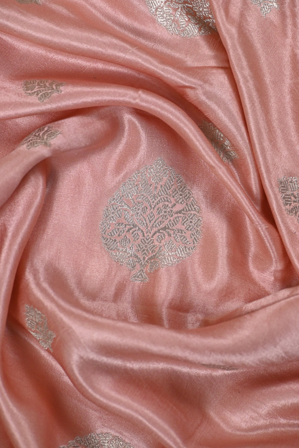 Dusty Pink Pure Banarasi Satin Mashru Silk Saree