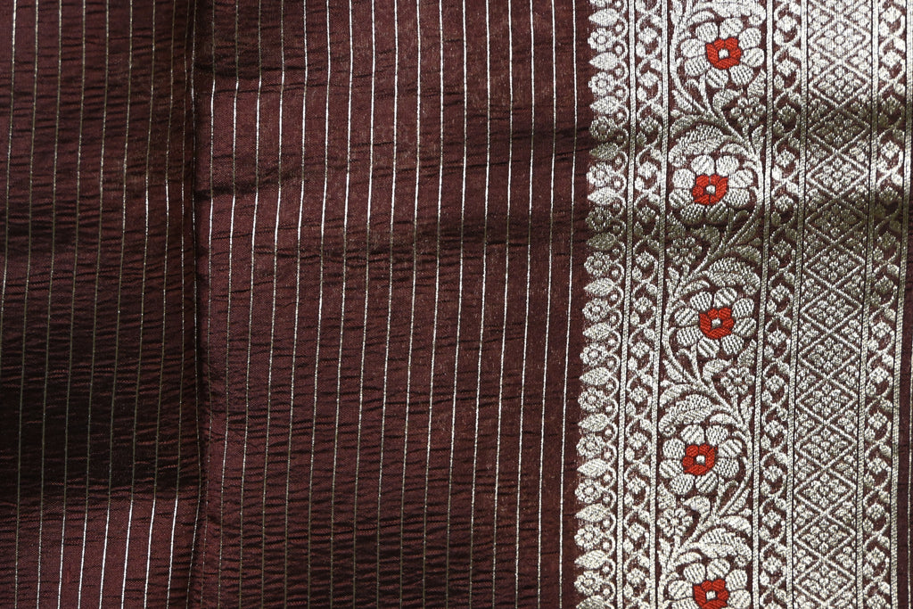 Brown Pure Banarasi Katan Silk Saree