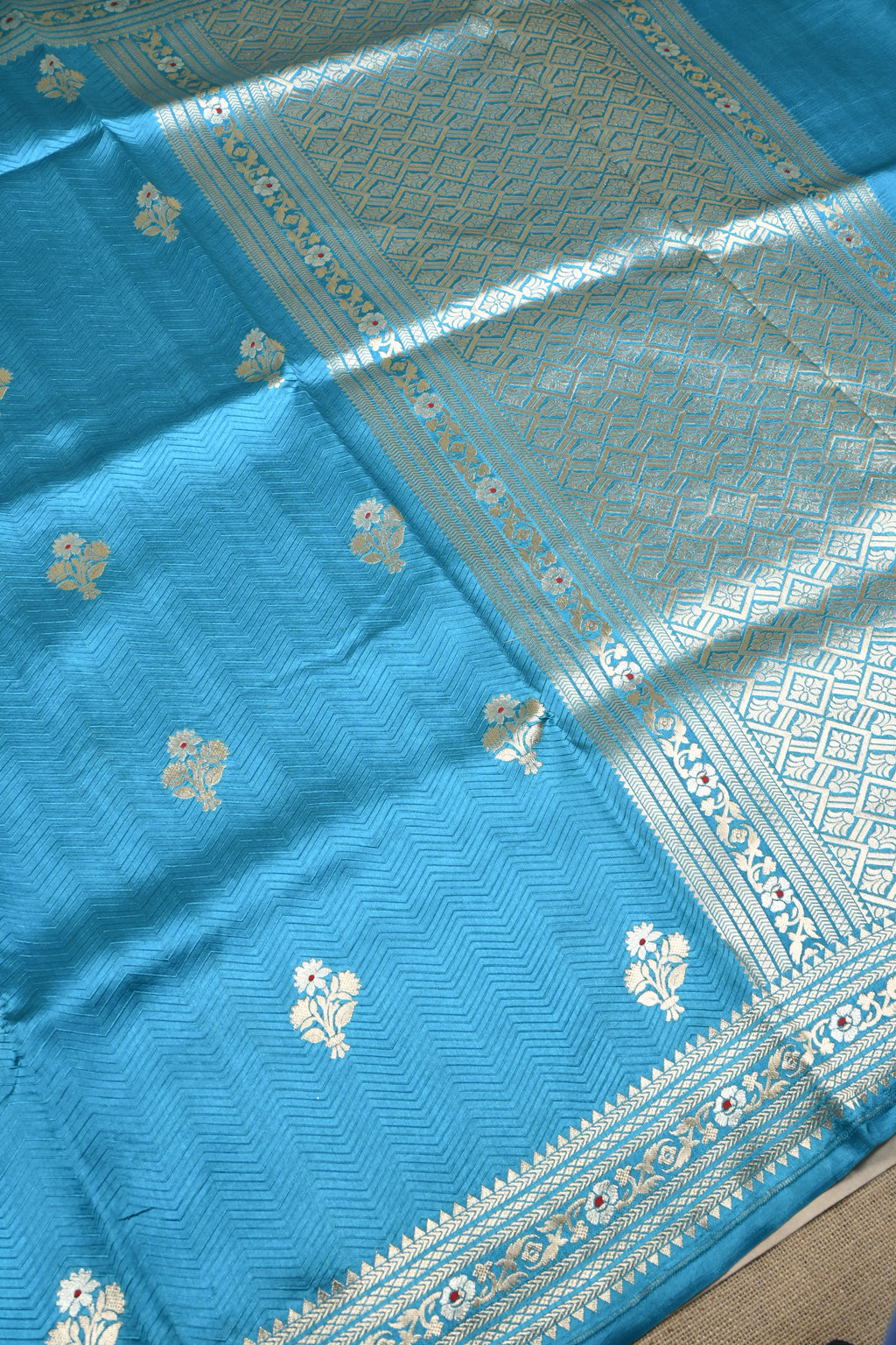 Blue Pure Banarasi Katan Silk Saree