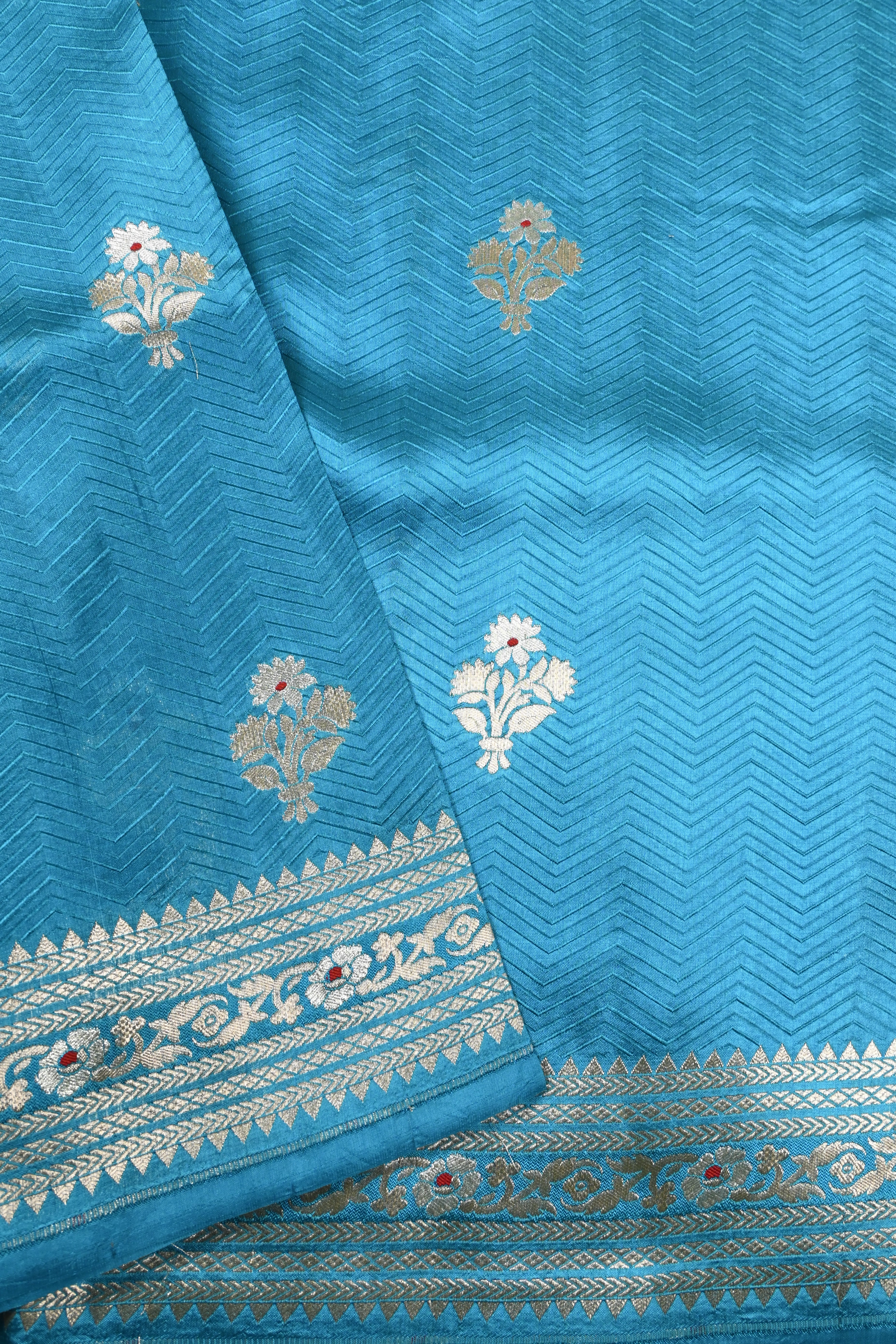 Blue Pure Banarasi Katan Silk Saree