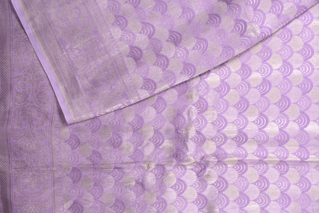 Lilac Pure Banarasi Katan Tissue Silk Saree