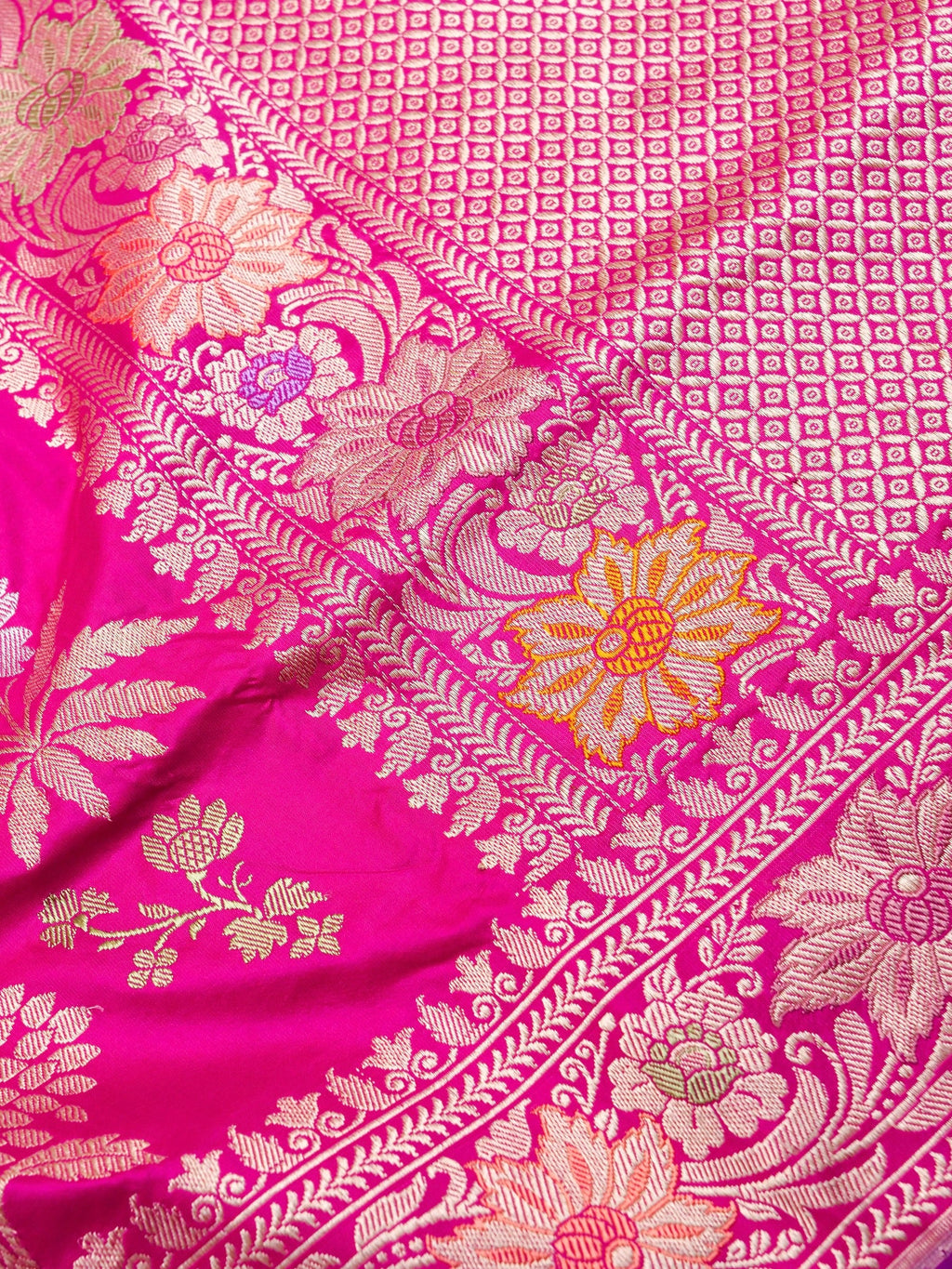 Handwoven Pink Banarasi Katan Silk Saree
