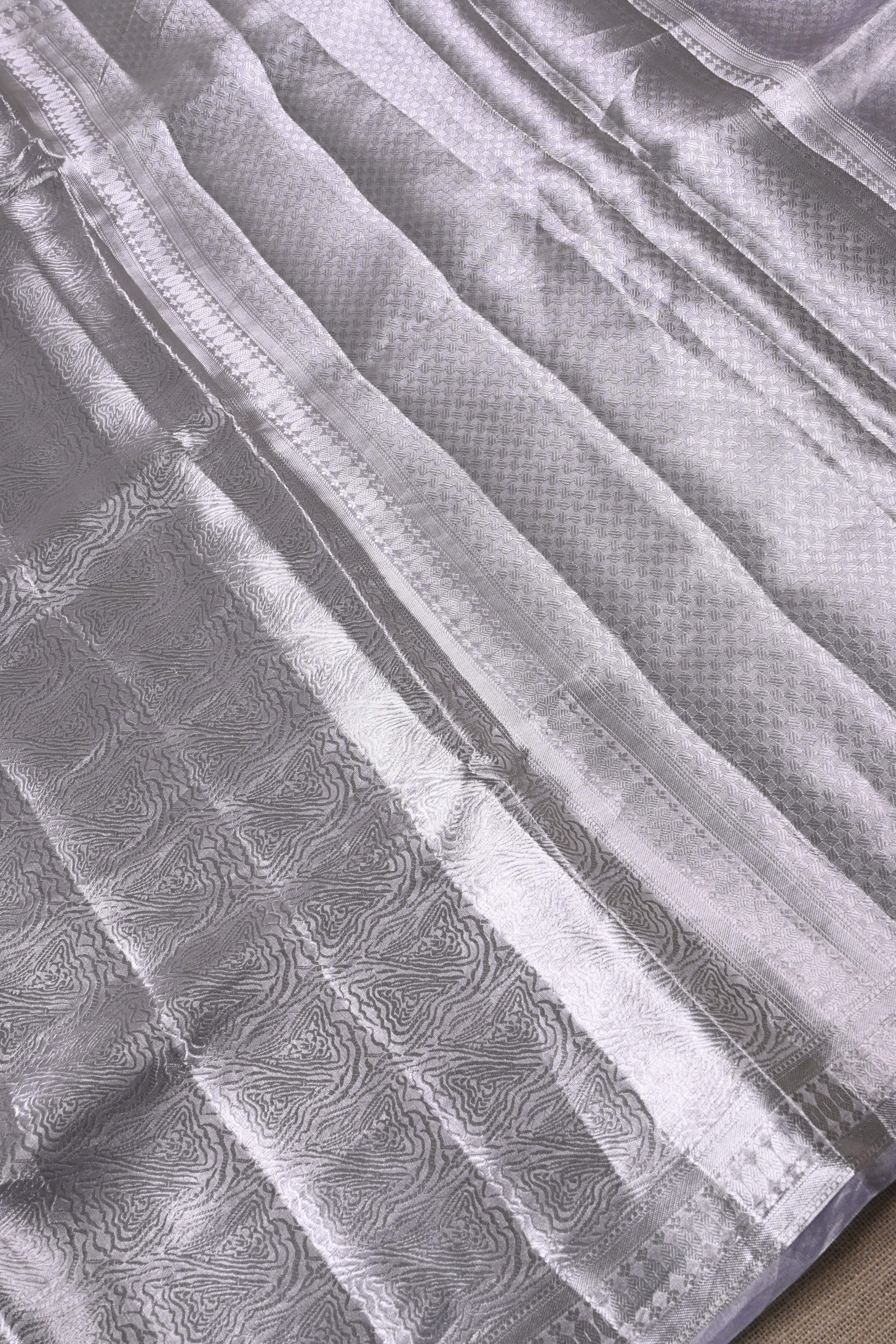 Baby Wine Pure Banarasi Molten Tissue Silk Saree