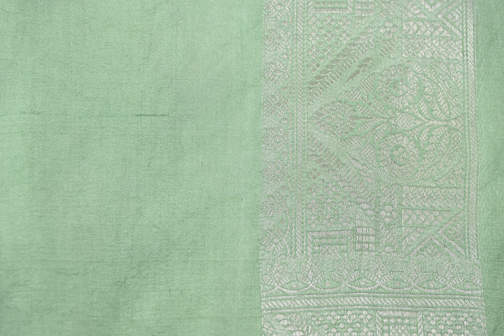 Pista Green Pure Banarasi Katan Tissue Silk Saree
