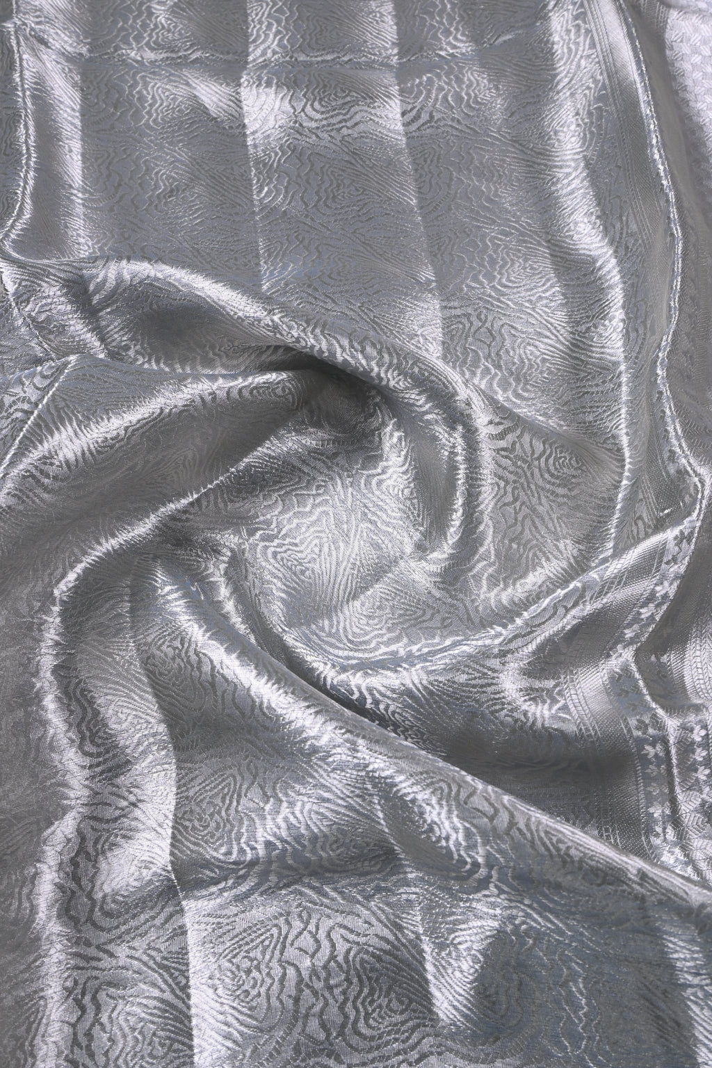 Baby Blue Pure Banarasi Molten Tissue Silk Saree