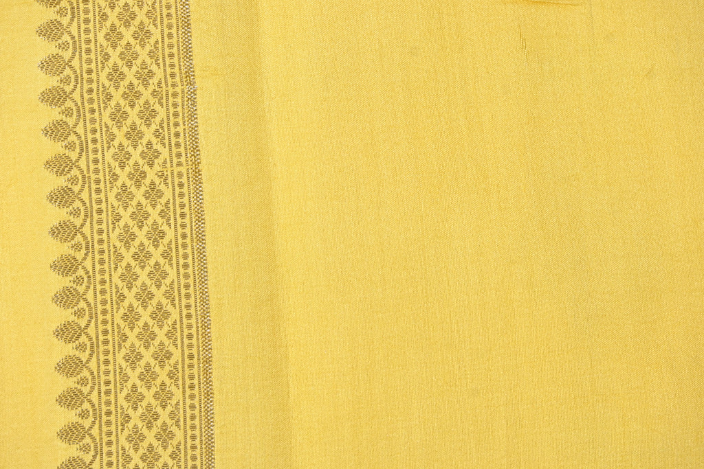 Yellow Pure Banarasi Moonga Silk Saree