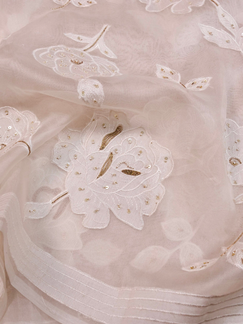 Handwoven White Banarasi Organza Silk Saree