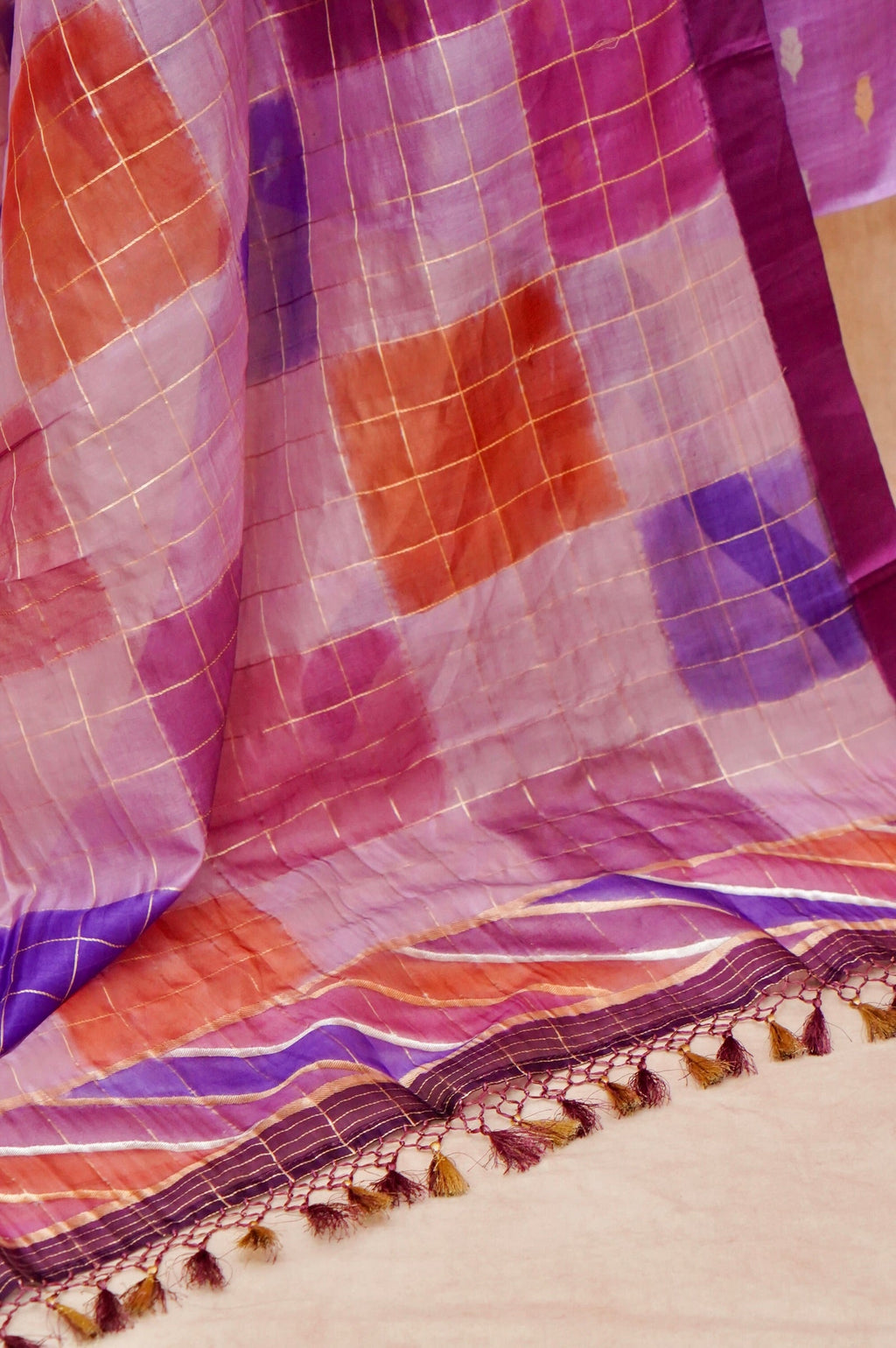 Handwoven Lavender Banarasi Tussar Silk Suit