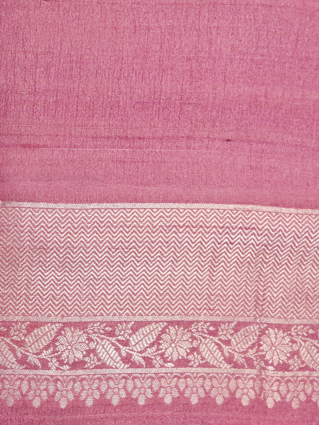 Handwoven Onion Pink Banarasi Desi Tussar Silk Saree
