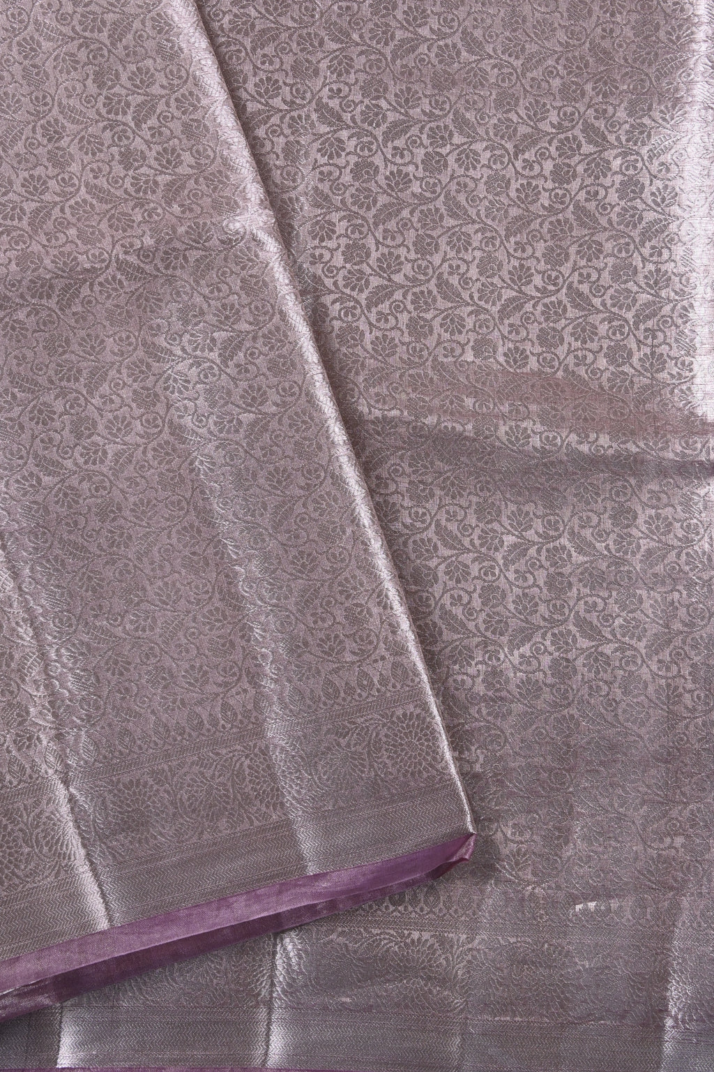 Baby Lilac Pure Banarasi Molten Tissue Silk Saree