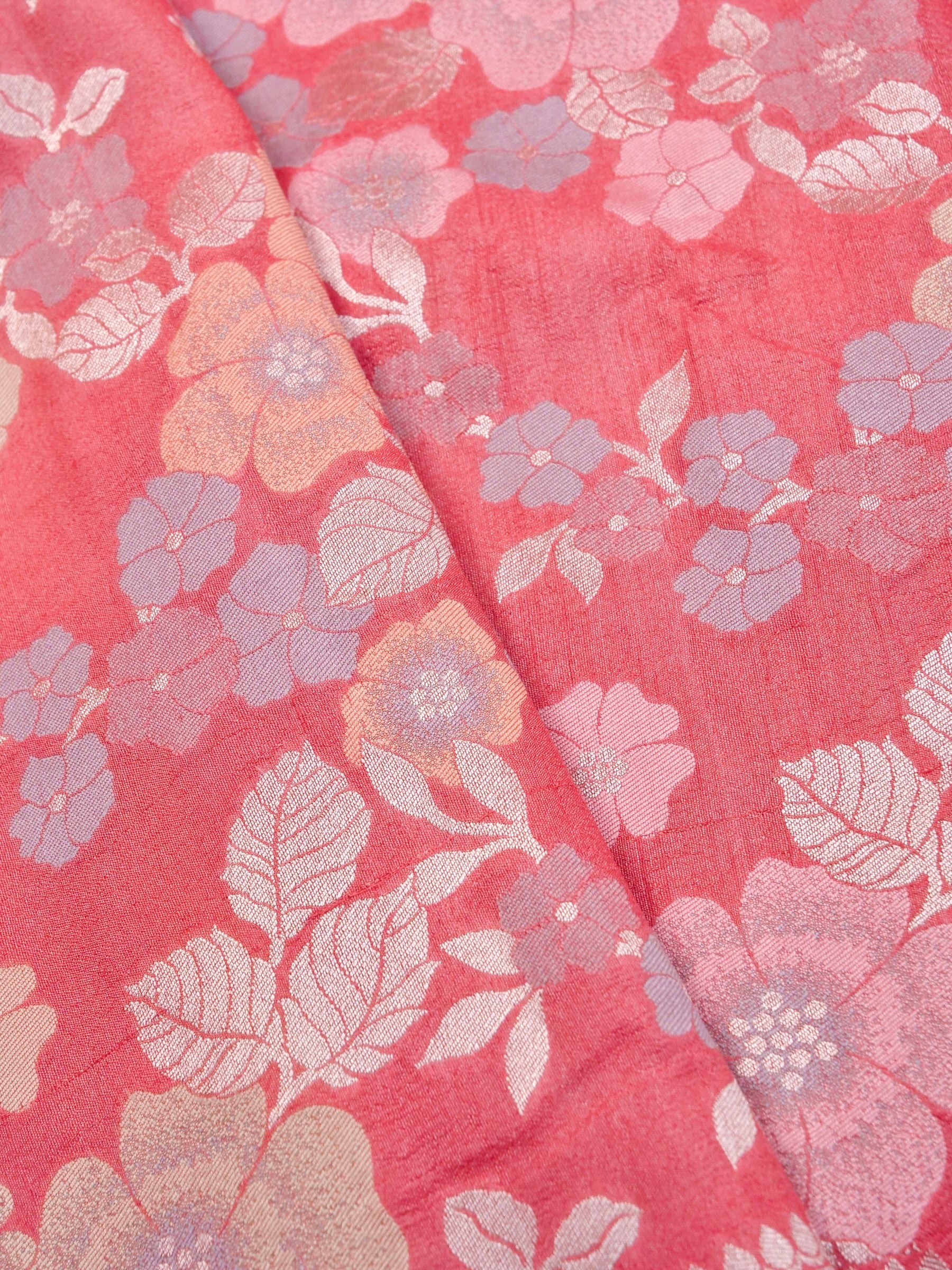 Handwoven Blush Pink Banarasi Tussar Silk Saree