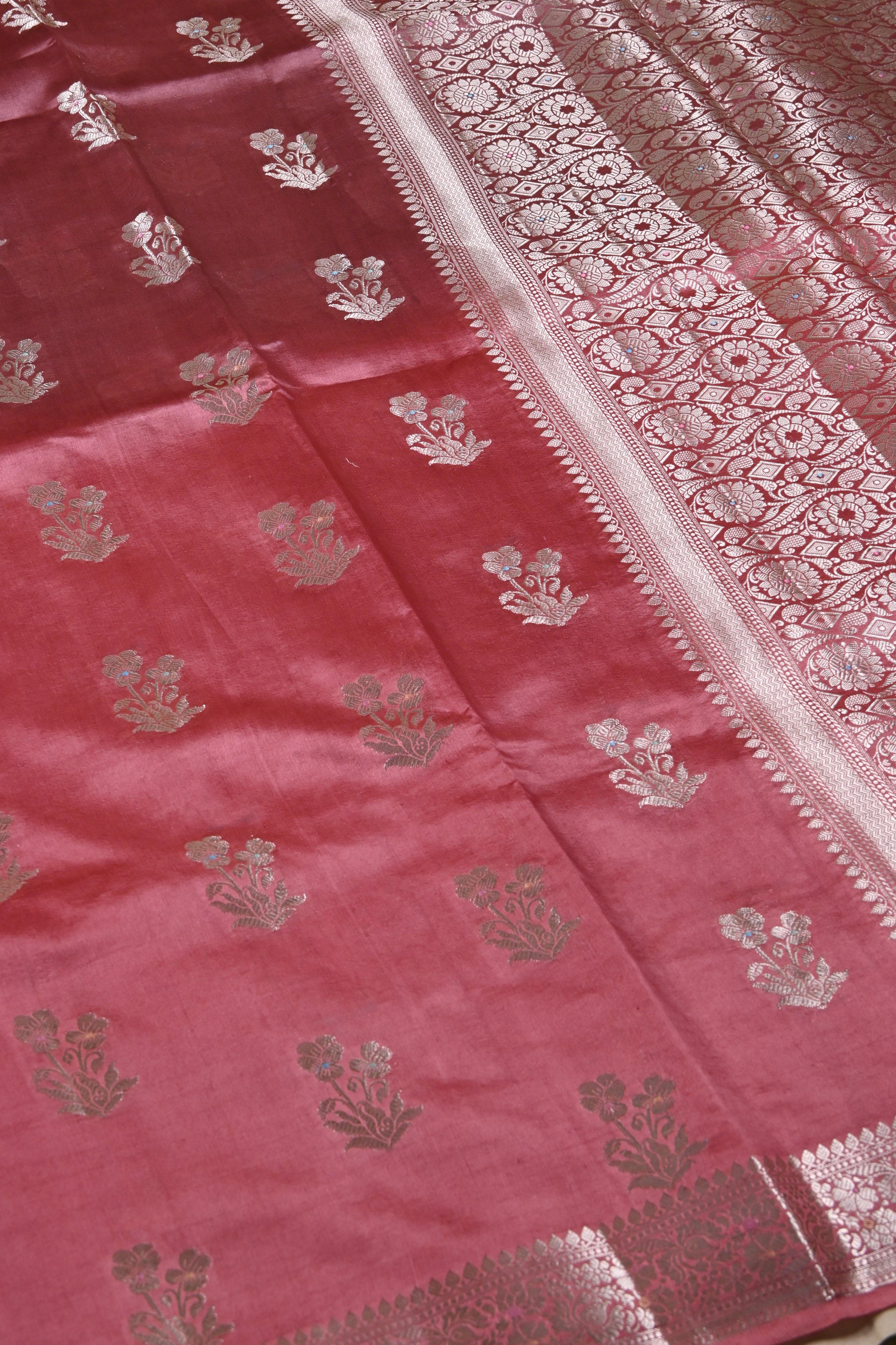 Dual Tone Pure Banarasi Katan Silk Saree