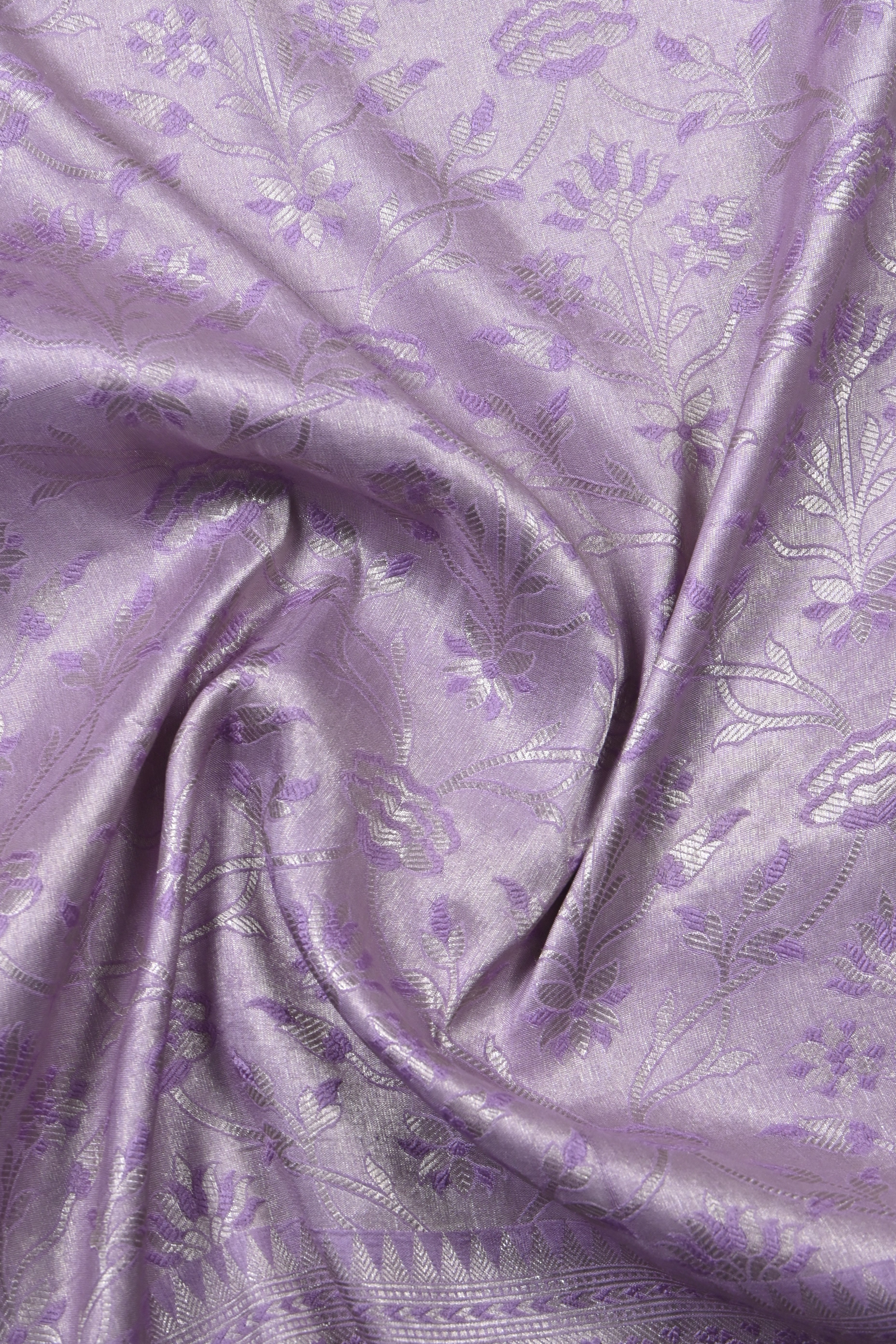 Purple Pure Banarasi Katan Tissue Silk Saree