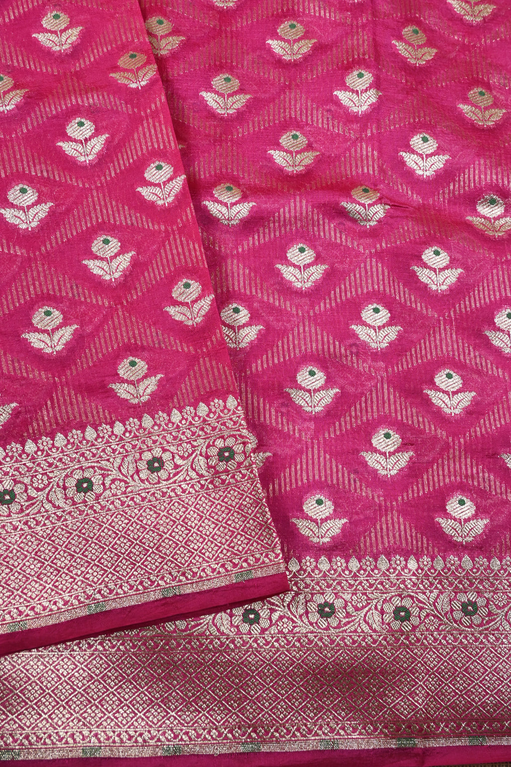 Hot Pink Pure Banarasi Katan Silk Saree