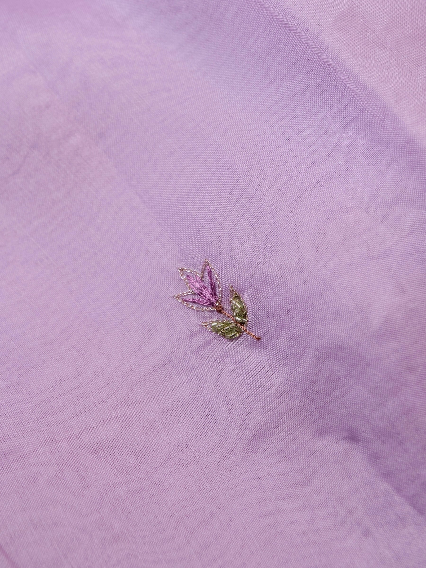 Handwoven Lavender Banarasi Organza Silk Saree