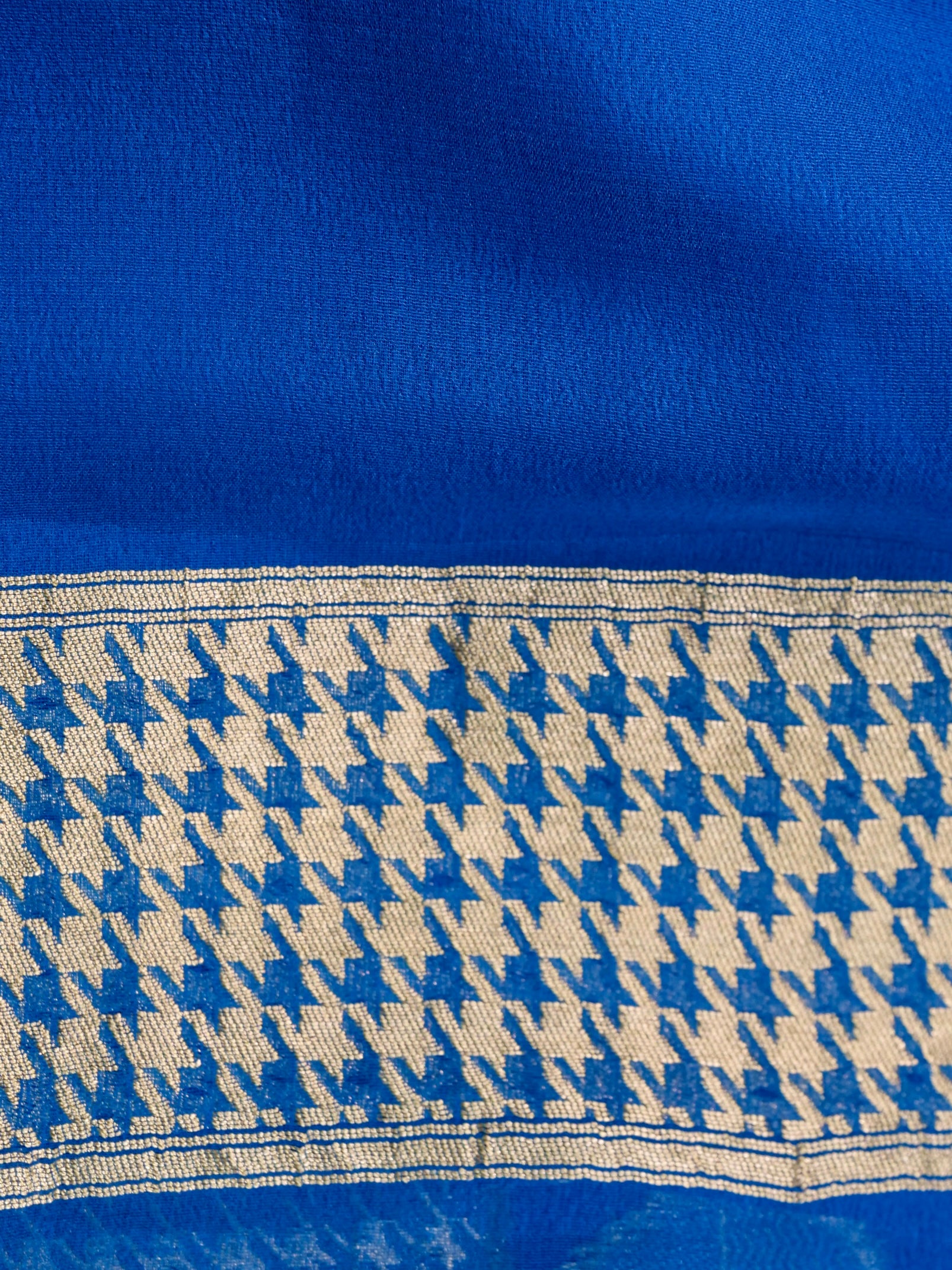 Handwoven Blue Banarasi Khaddi Silk Saree