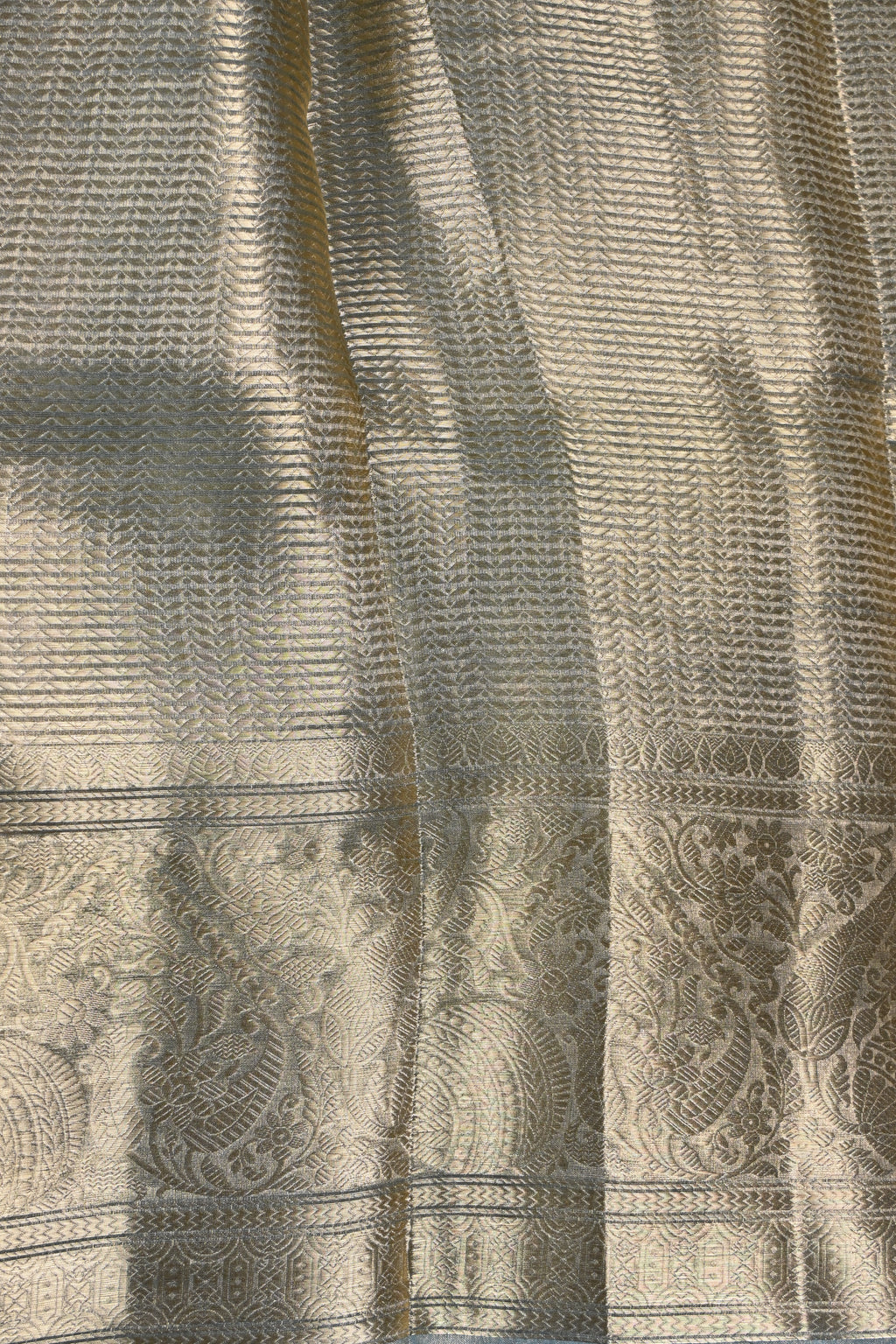 Baby Sea Green Pure Banarasi Molten Tissue Silk Saree