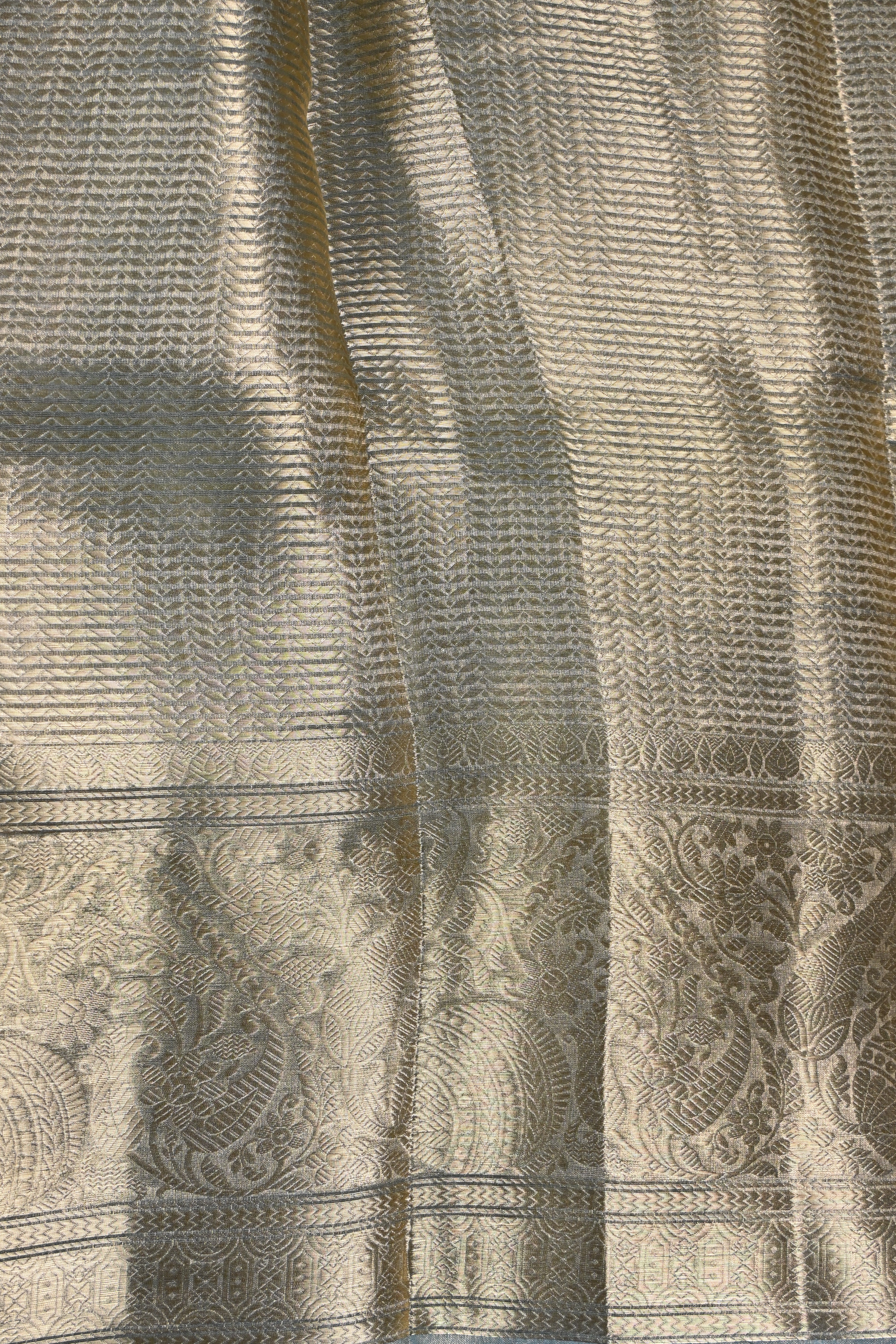 Baby Sea Green Pure Banarasi Molten Tissue Silk Saree