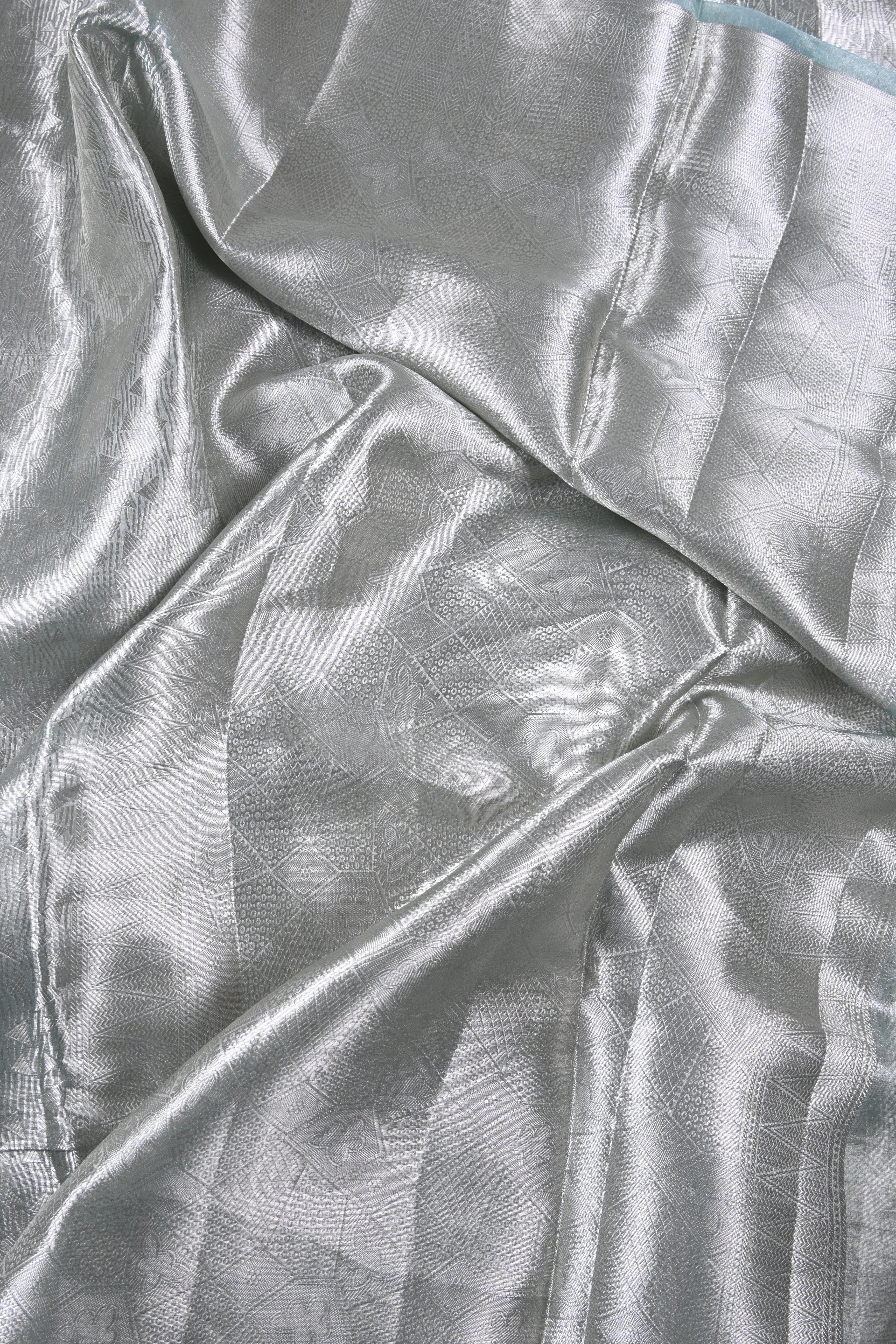 Baby Sea Green Pure Banarasi Molten Tissue Silk Saree