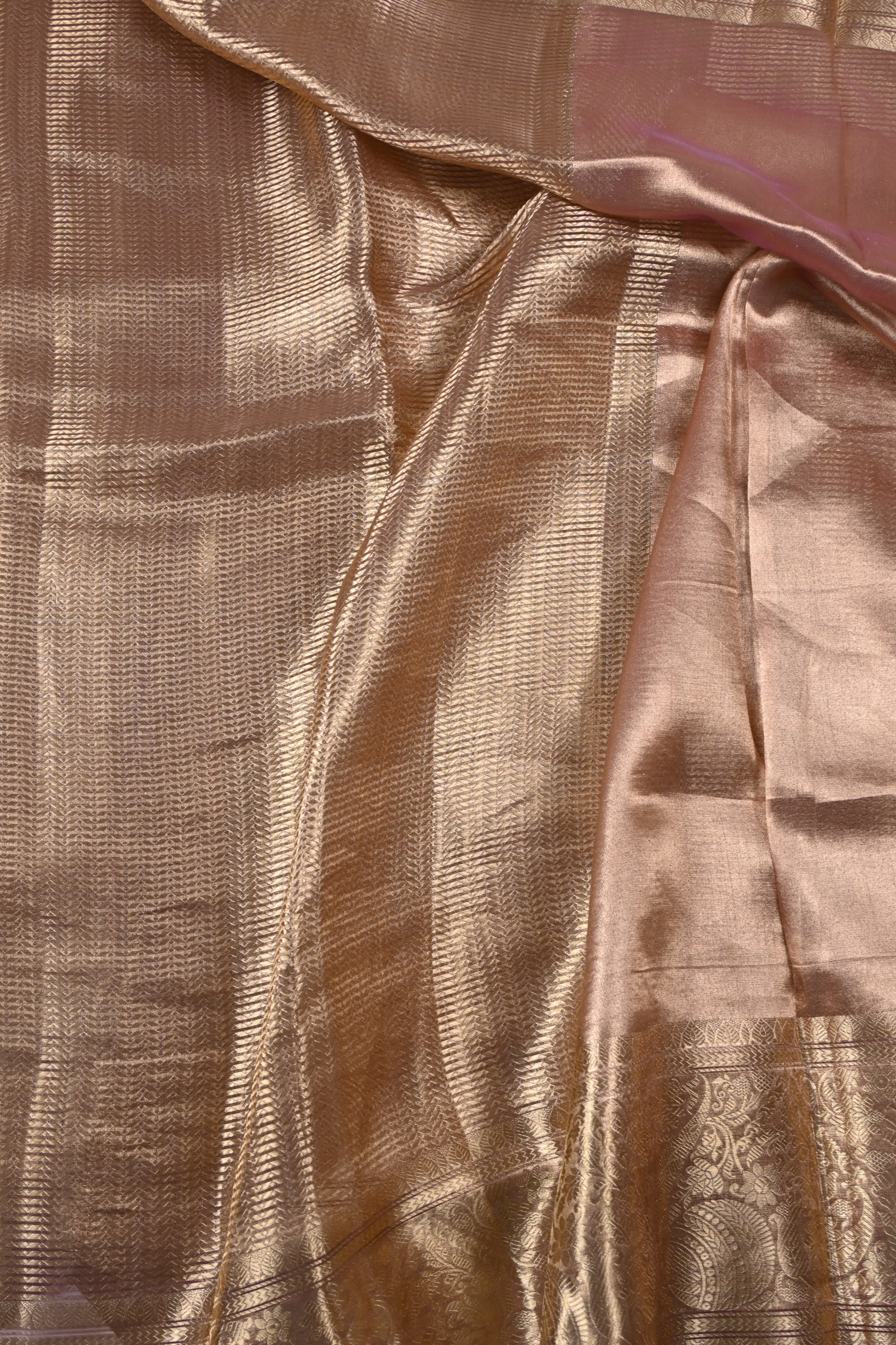 Baby Lilac Pure Banarasi Molten Tissue Silk Saree