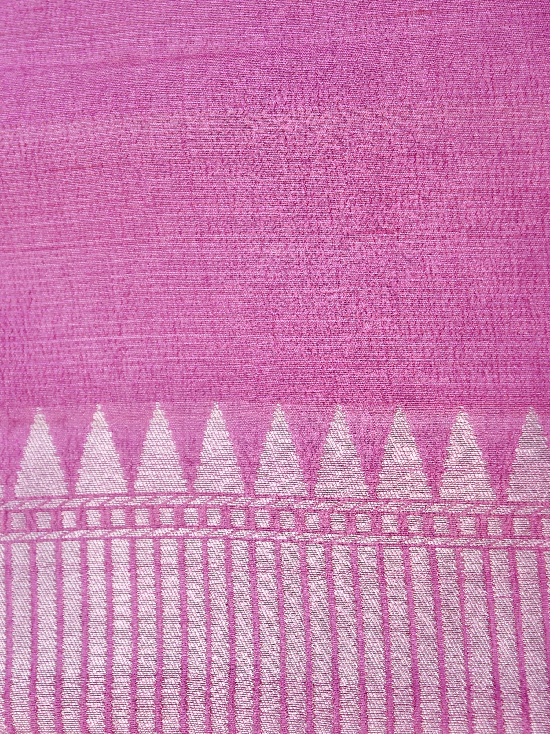 Handwoven Baby Pink Banarasi Tussar Silk Saree