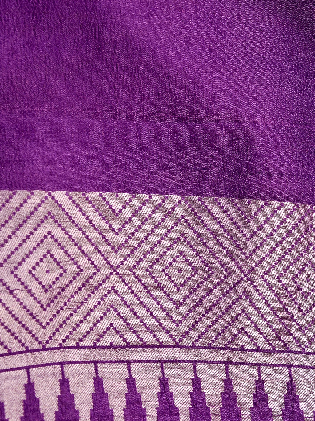 Handwoven Purple Banarasi Tusaar Silk Saree