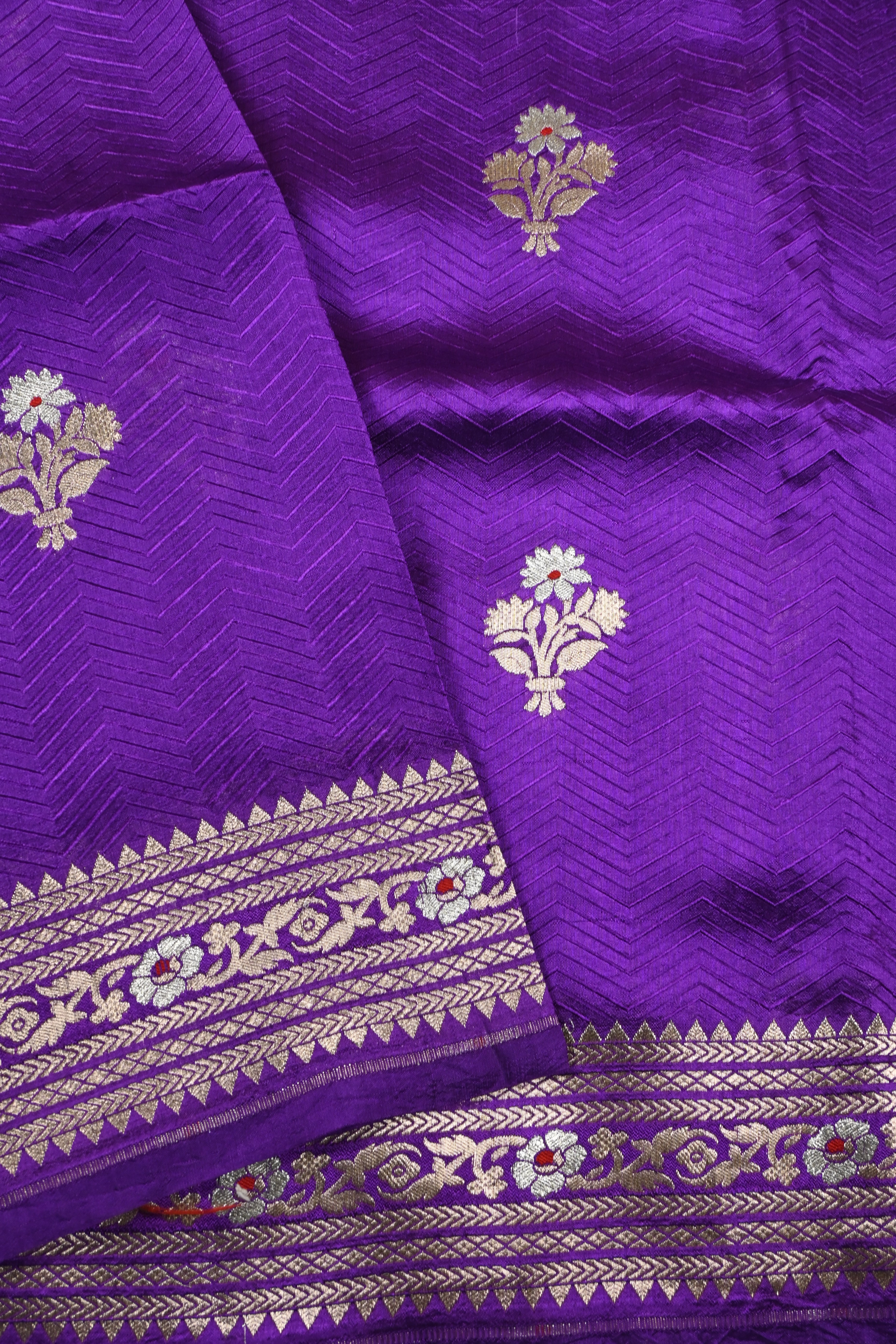Purple Pure Banarasi Katan Silk Saree