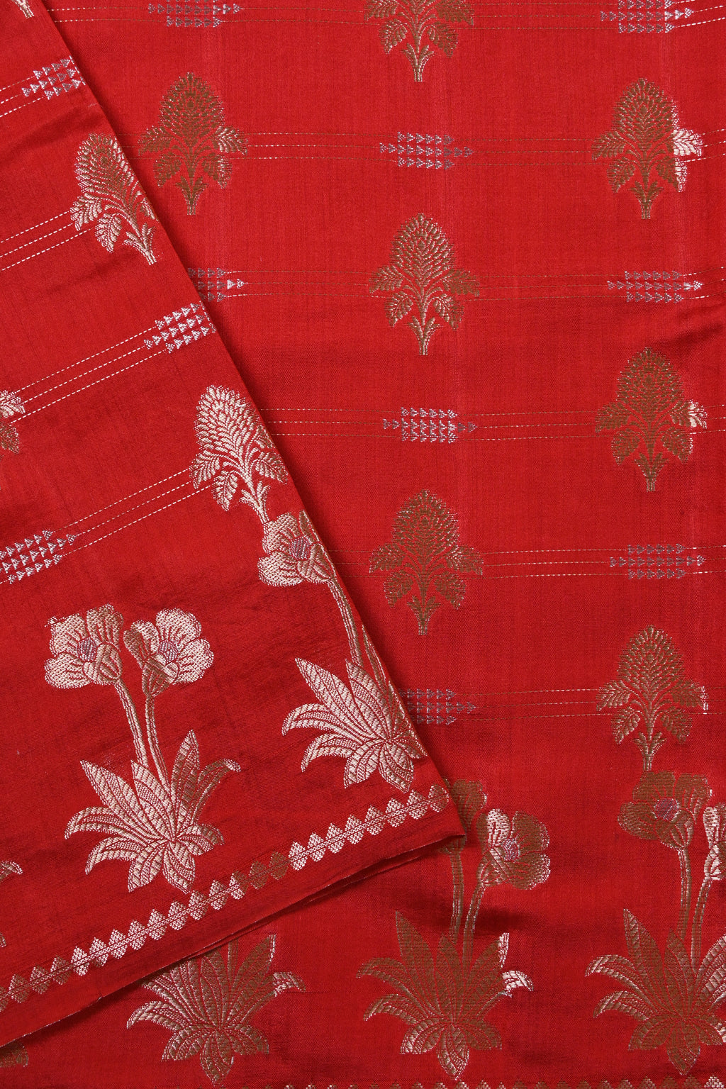 Red Pure Banarasi Moonga Silk Saree
