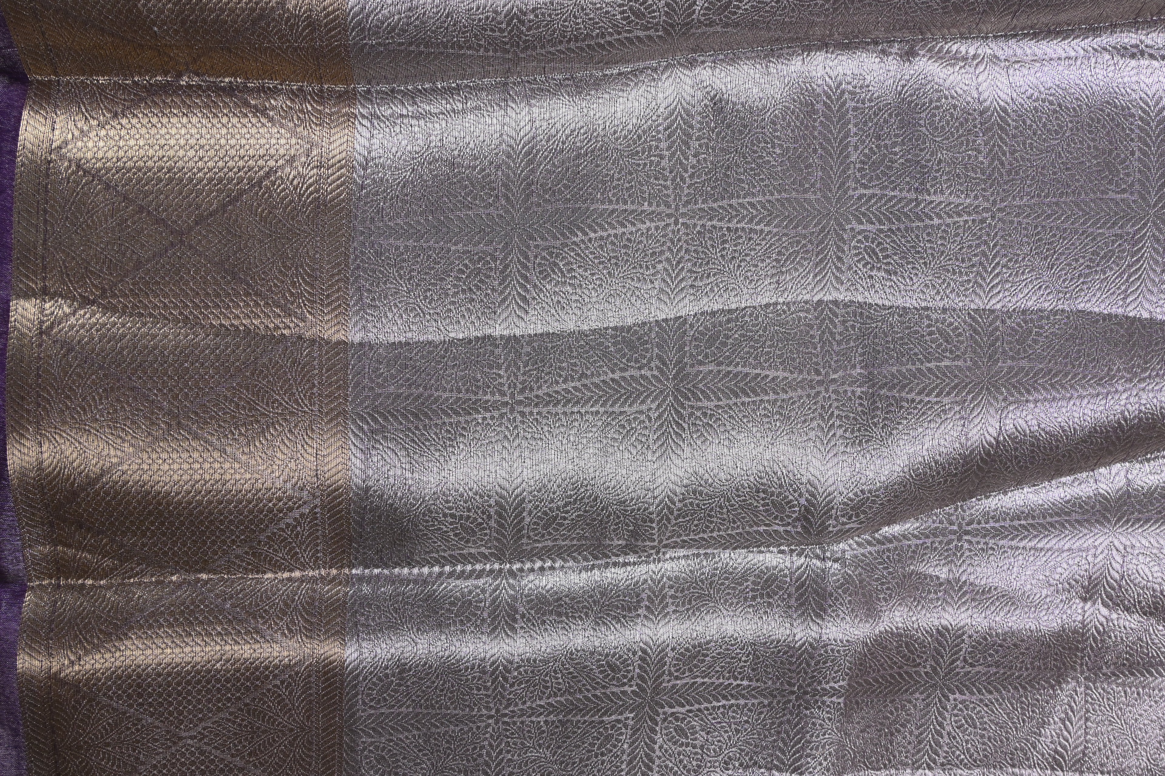 Baby Purple Pure Banarasi Molten Tissue Silk Saree