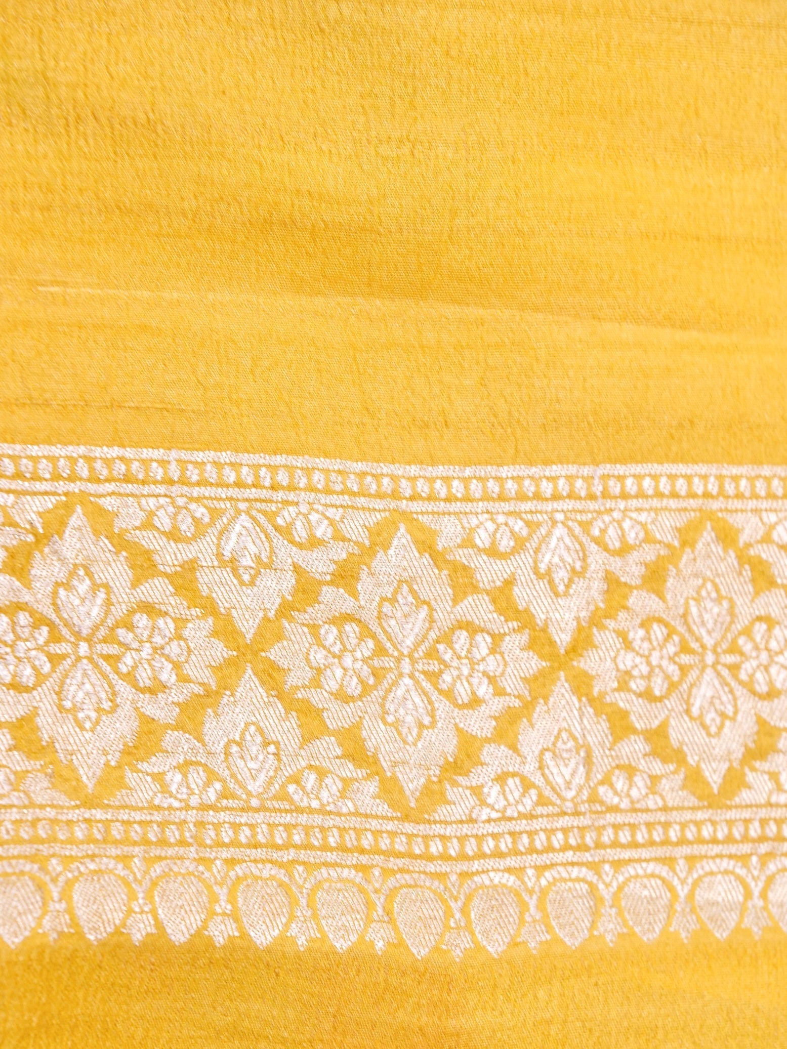 Handwoven Yellow Banarasi Tussar Silk Saree