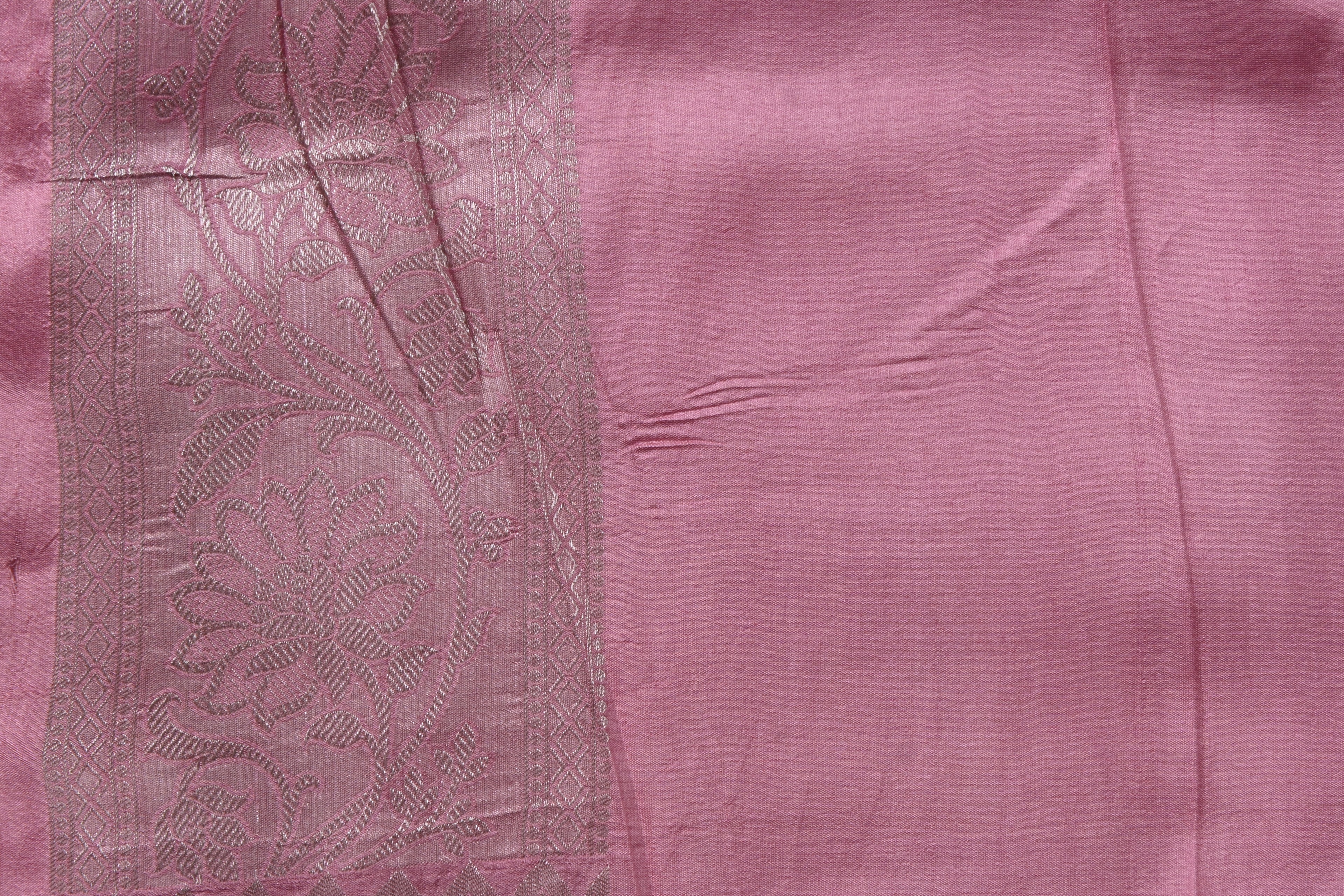 Pink Pure Banarasi Katan Tissue Silk Saree