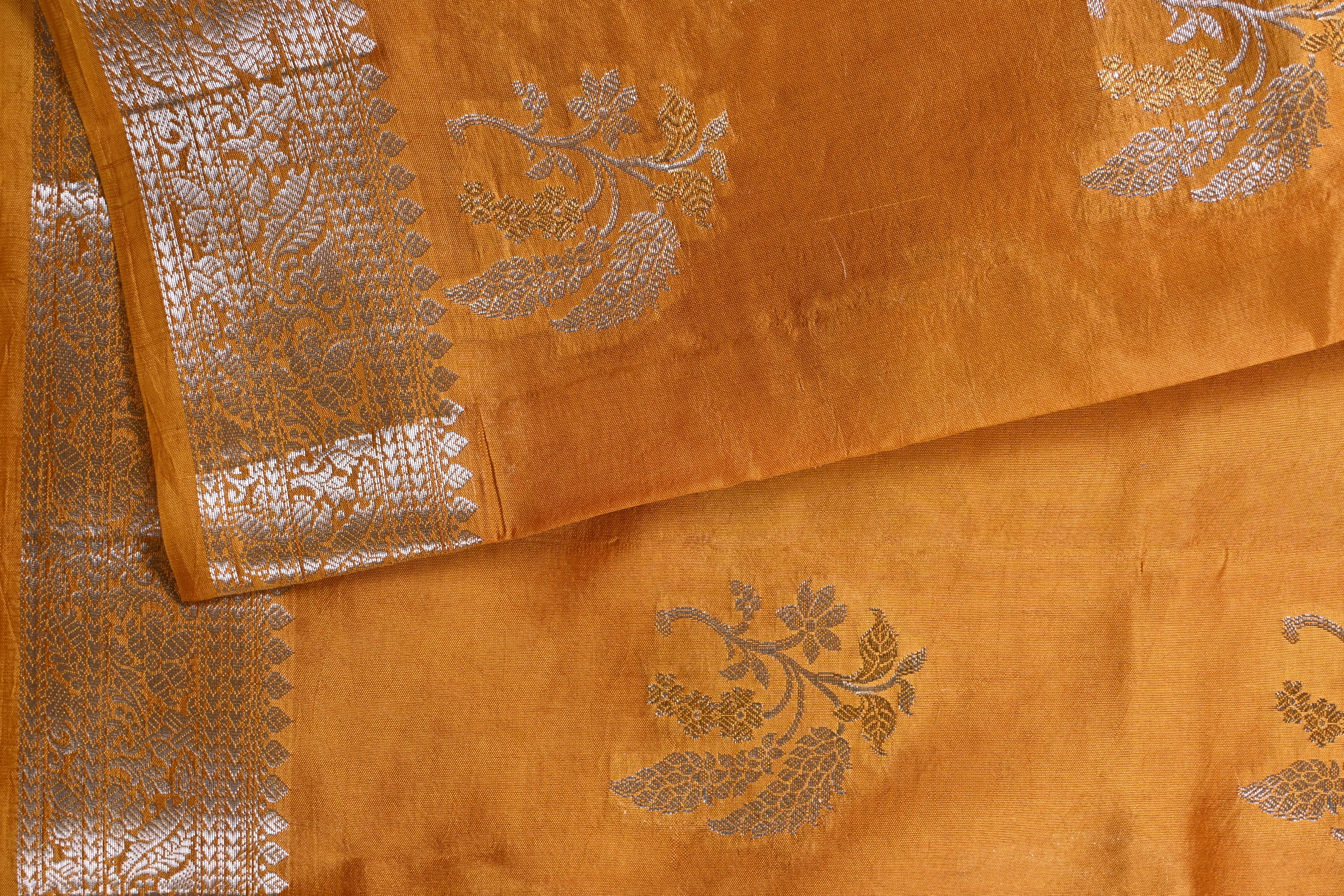 Orange Pure Banarasi Katan Silk Saree