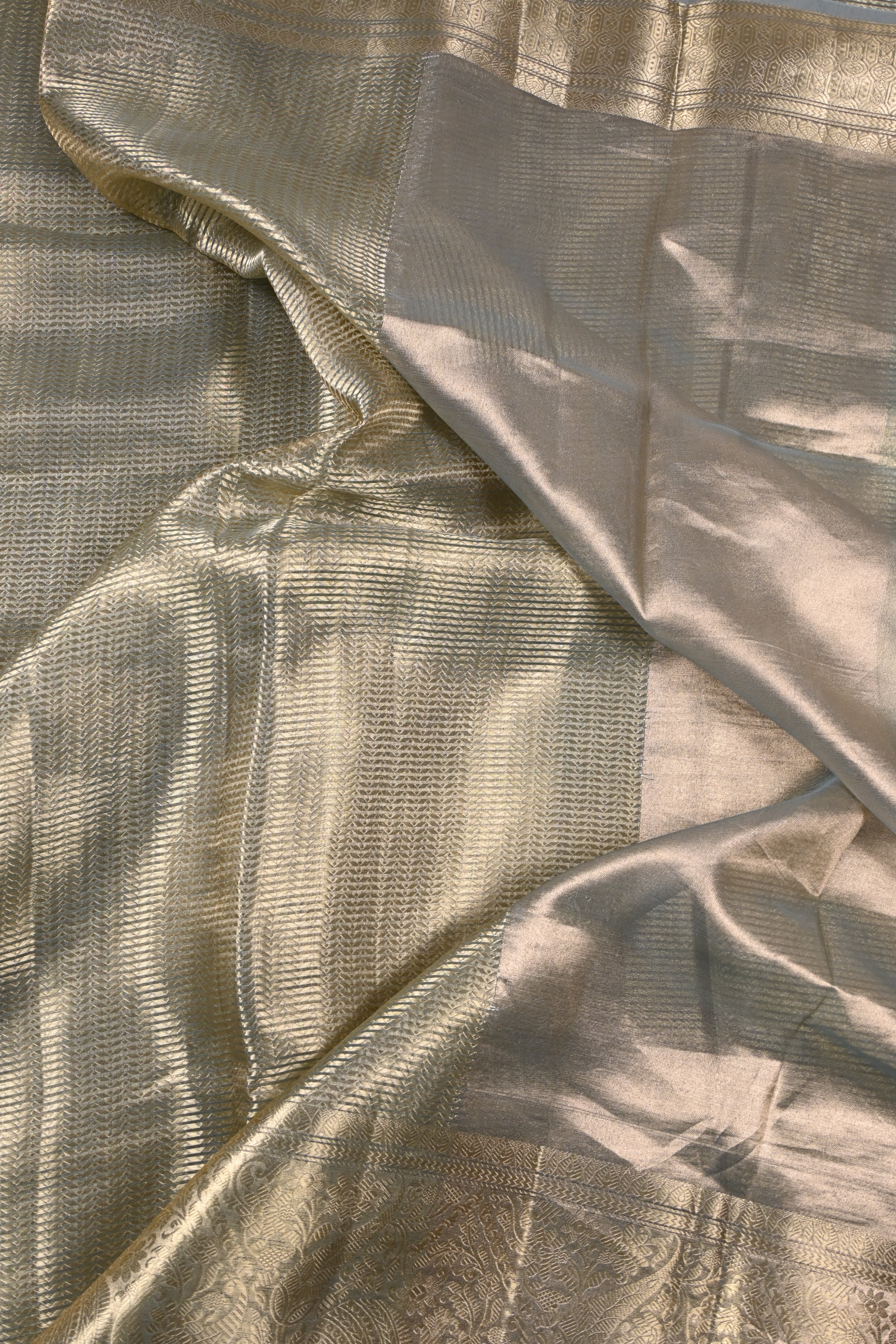 Baby Sea Green Pure Banarasi Molten Tissue Silk Saree