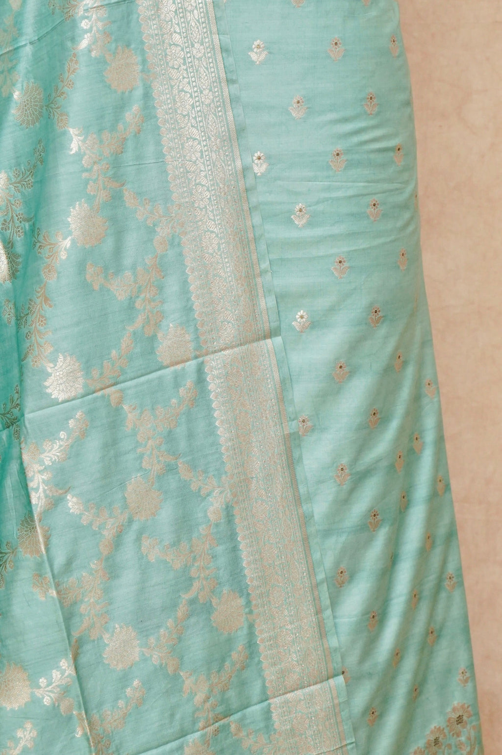 Handwoven Sea Green Banarasi Chiniya Silk Suit