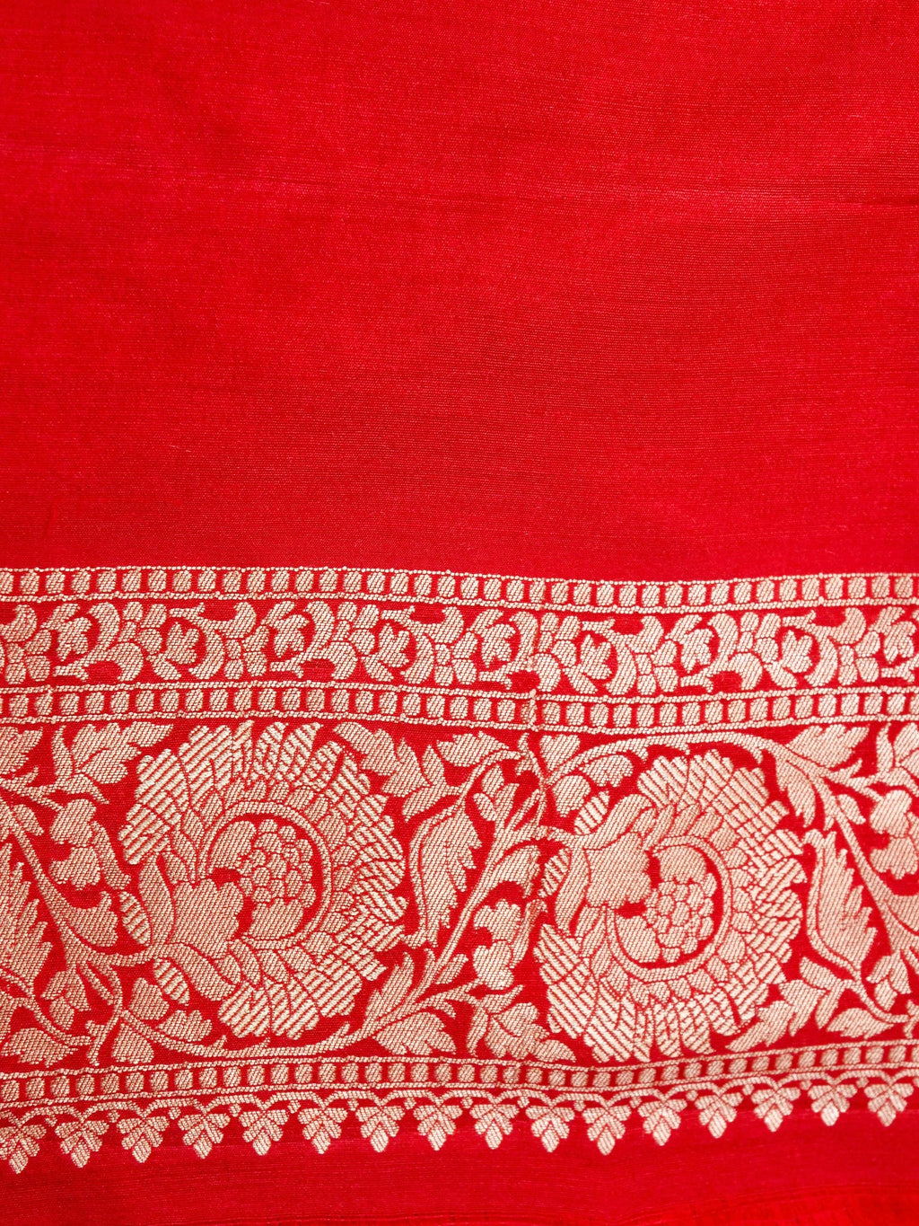 Handwoven Red Banarasi Monga Silk Saree