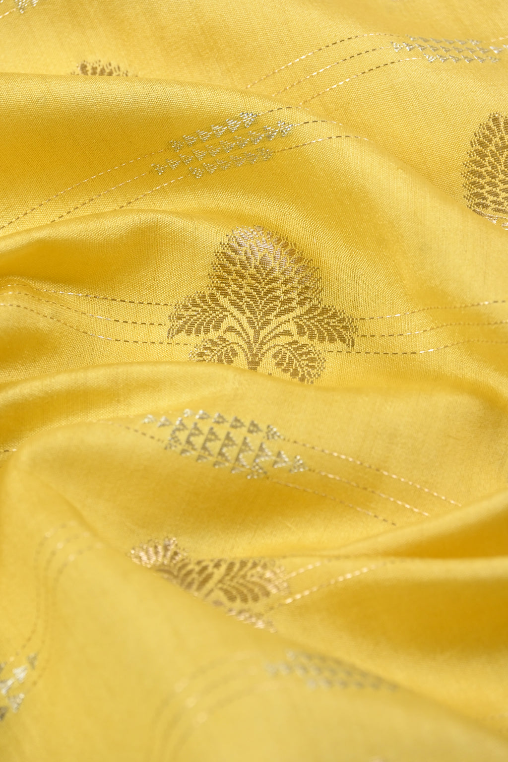 Yellow Pure Banarasi Moonga Silk Saree