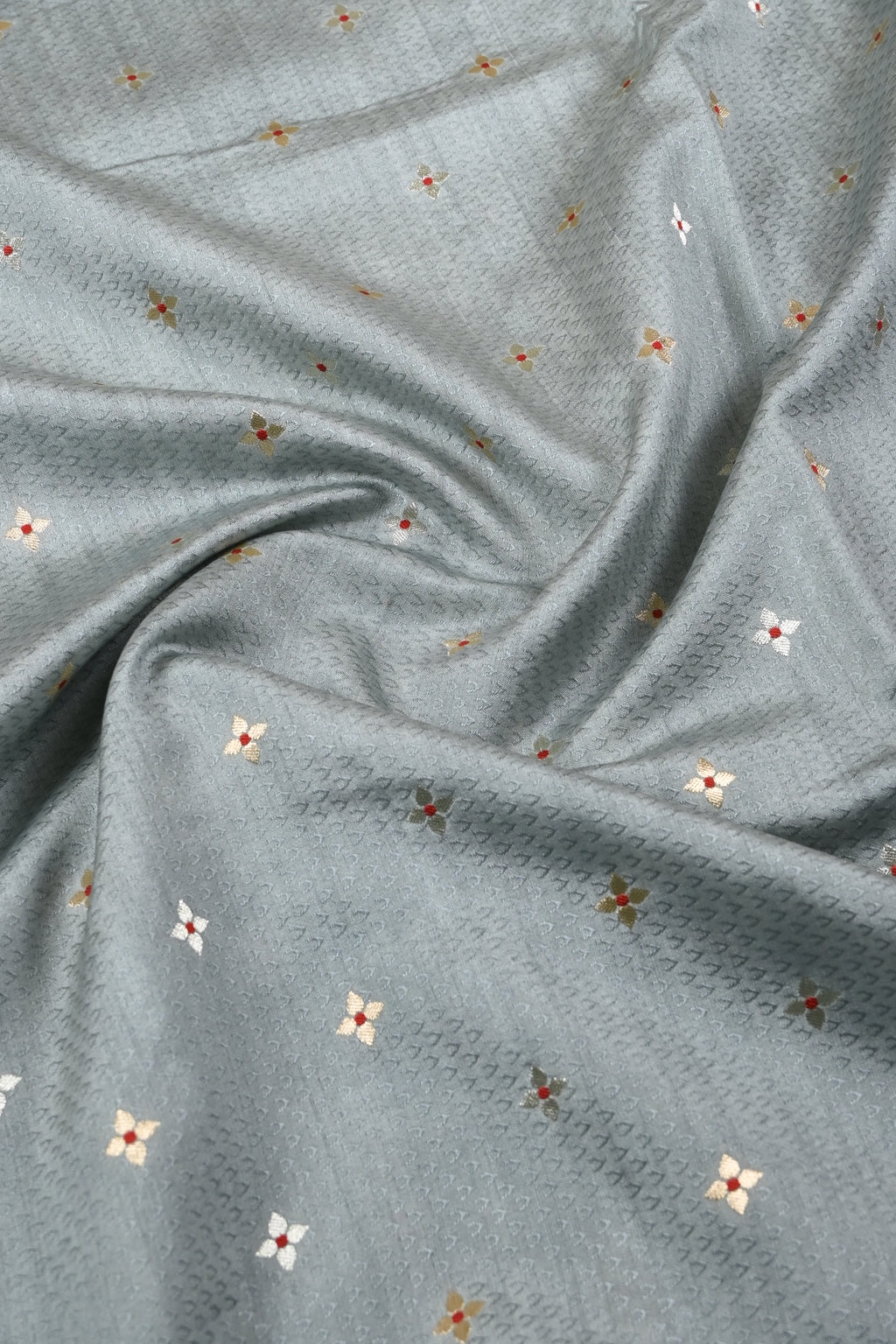 Grey Pure Banarasi Katan Silk Saree