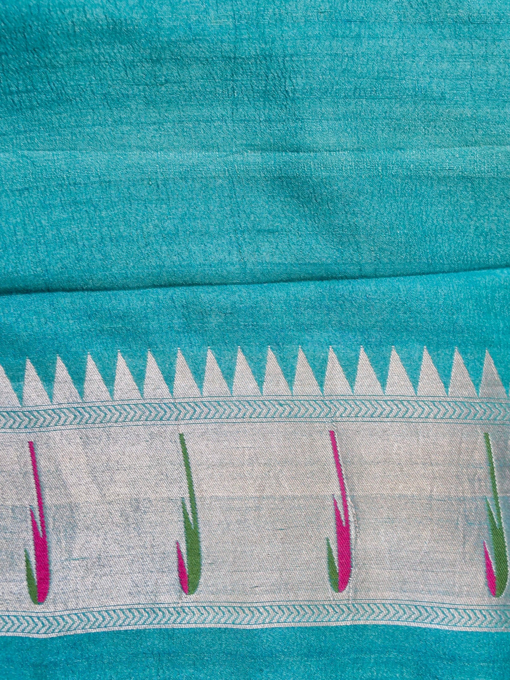 Handwoven Blue Banarasi Tussar Silk Saree