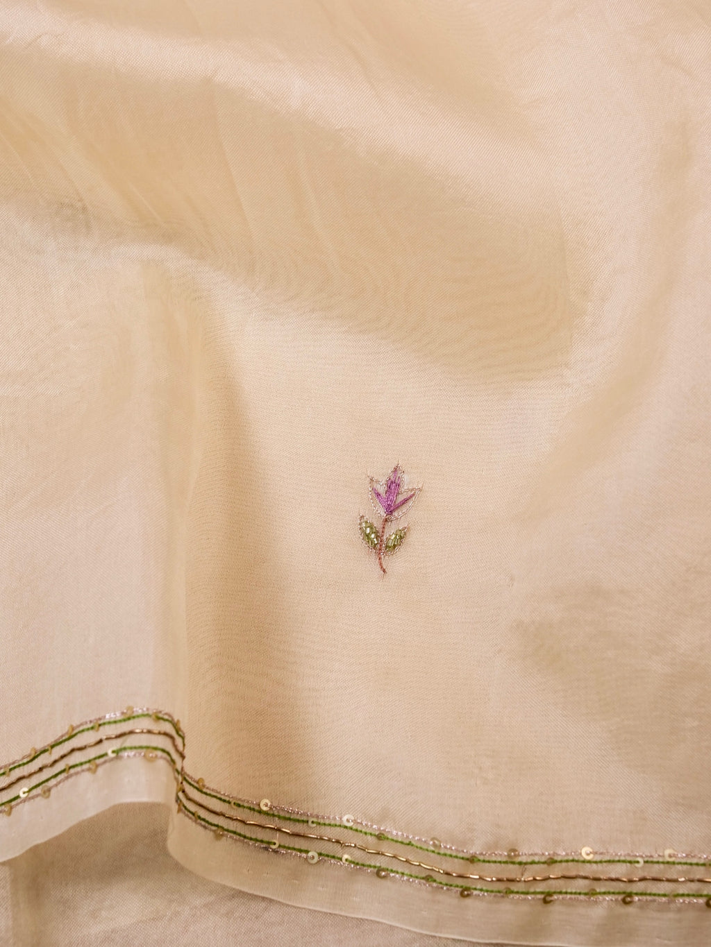 Handwoven Ivory Banarasi Organza Silk Saree