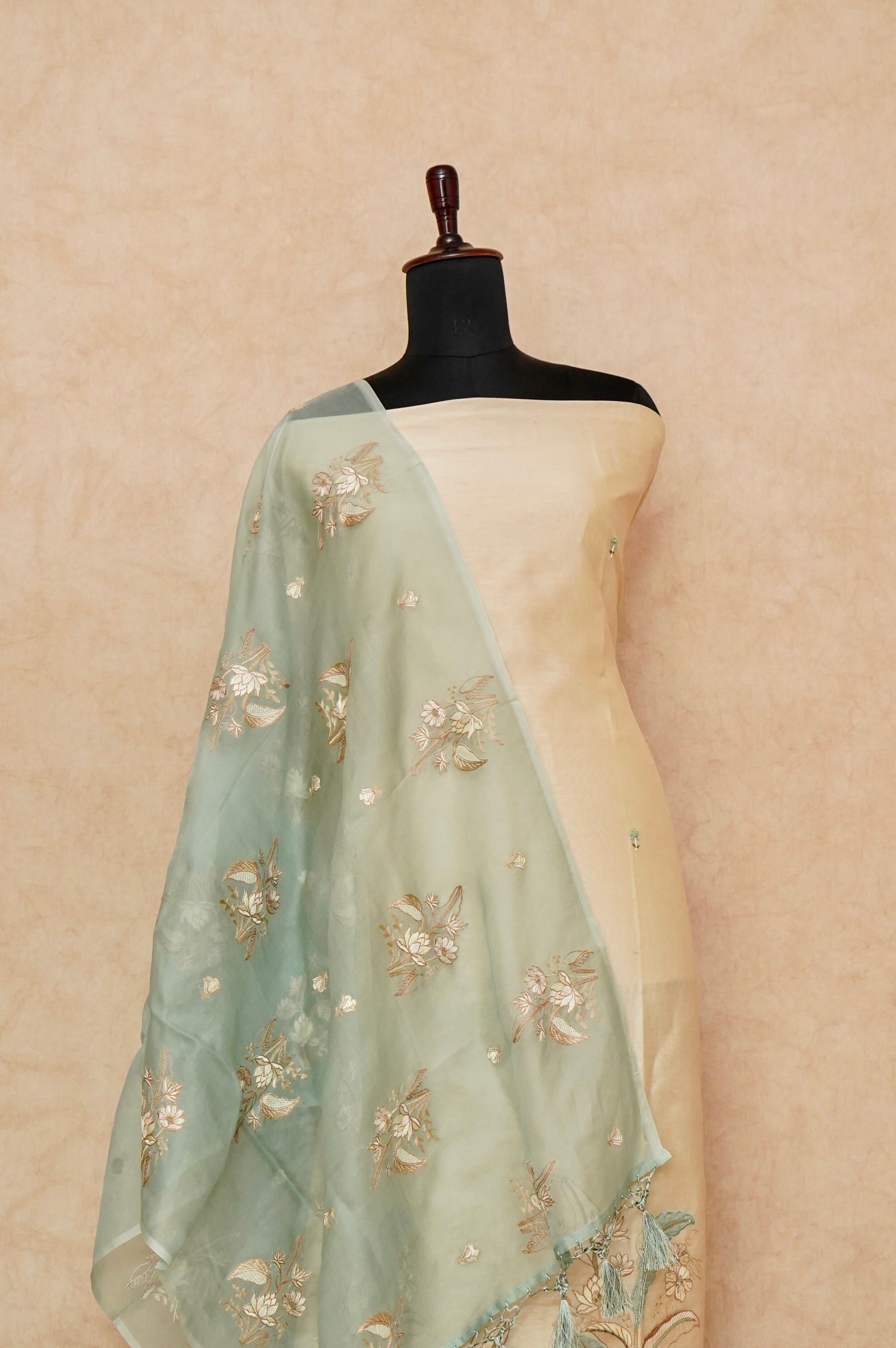 Handwoven Cream Pure Cotton Suit