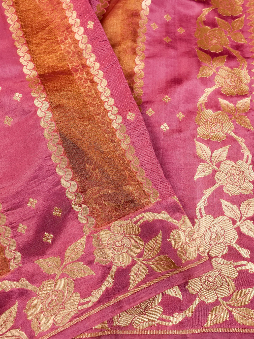 Handwoven Rangkat Banarasi Raw Mango Silk Saree