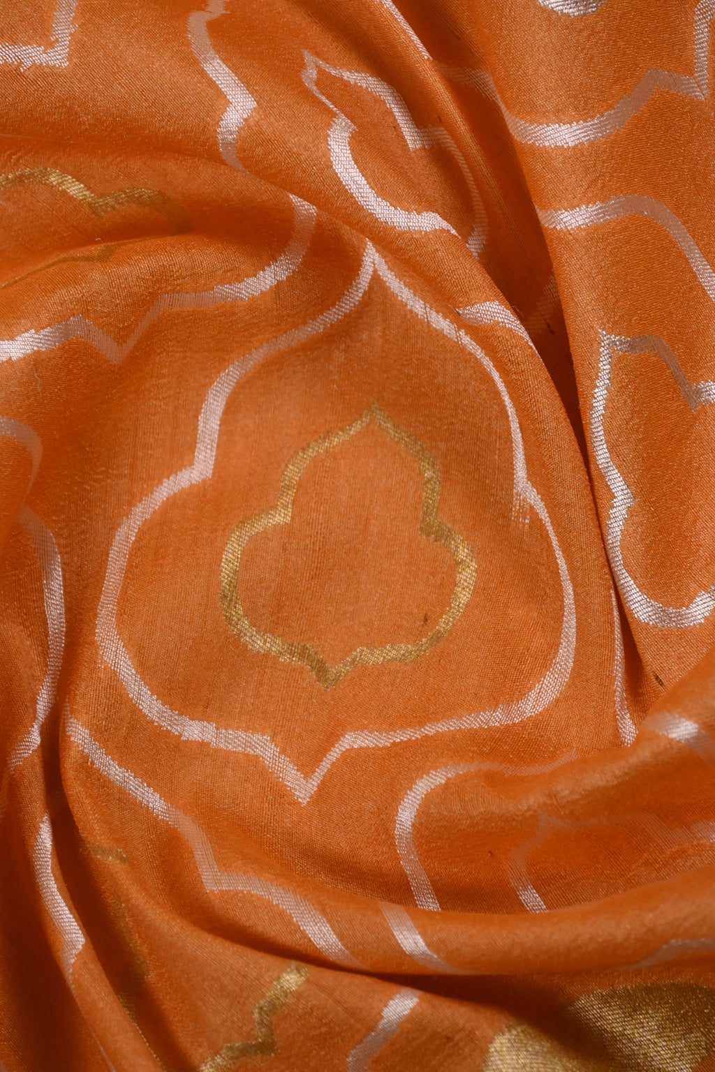 Burnt Orange Pure Banarasi Tussar Georgette Saree