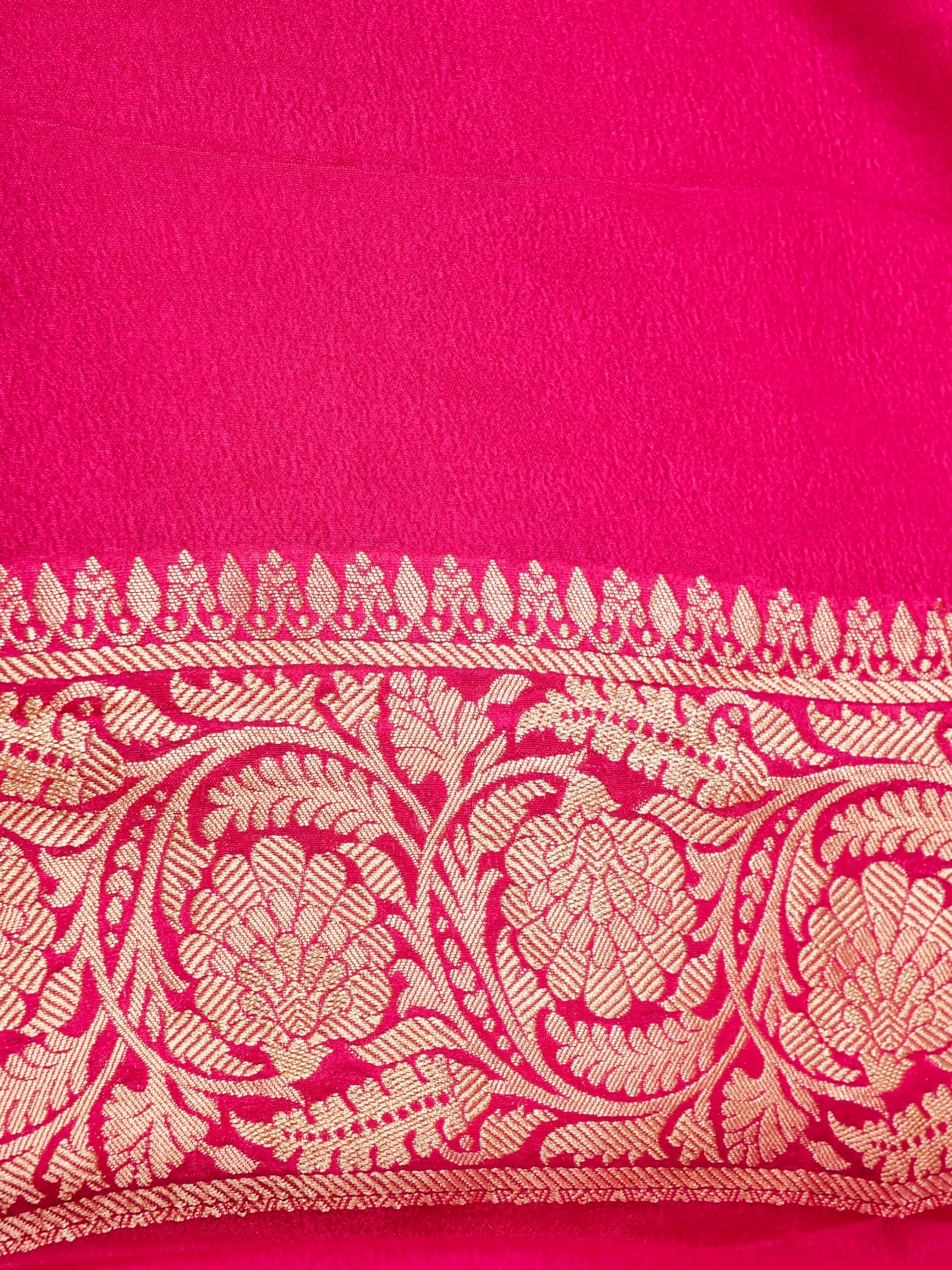 Handwoven Pink Banarasi Khaddi Silk Saree