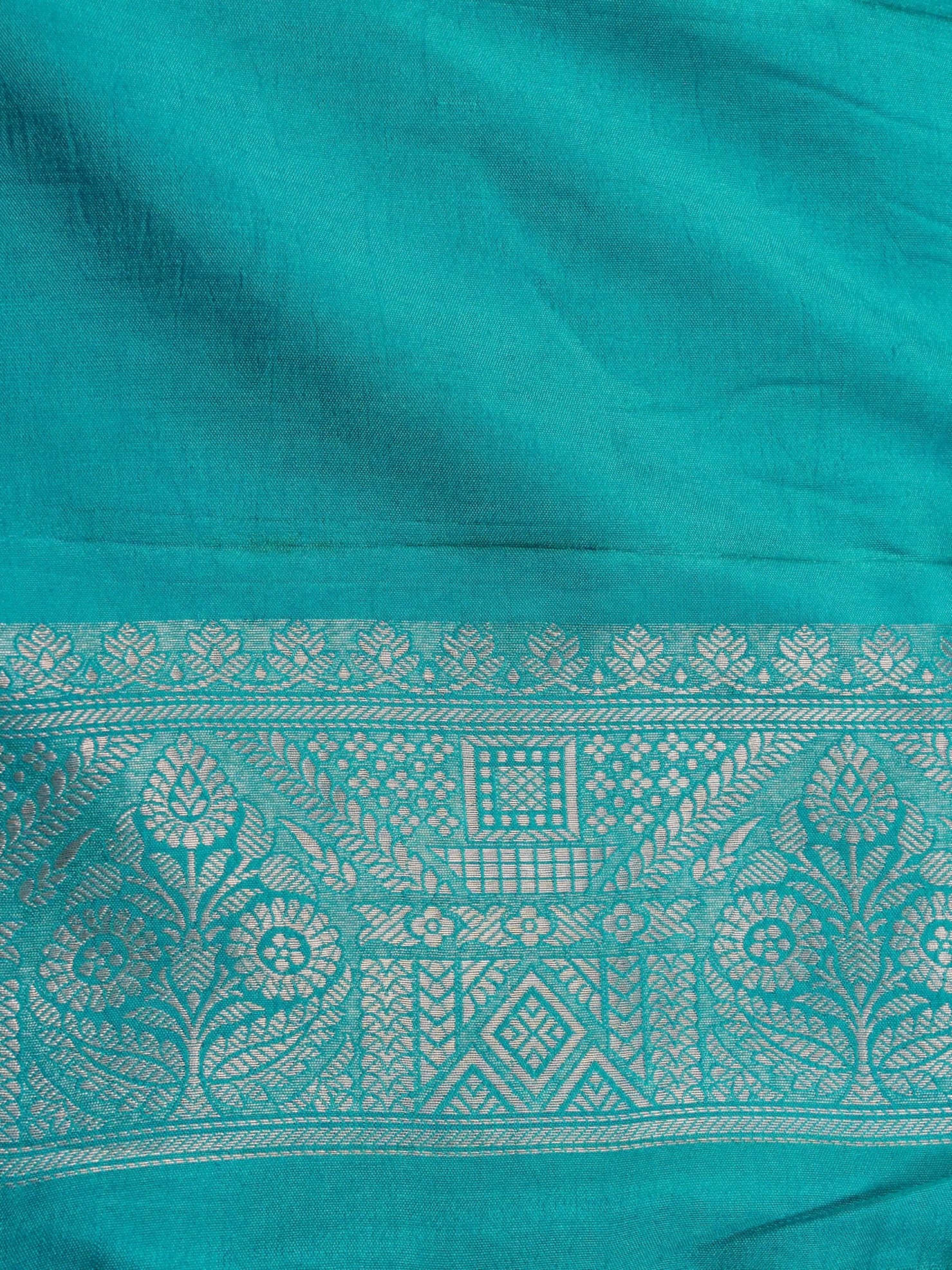 Handwoven Blue Banarasi Katan Soft Tissue Silk Saree