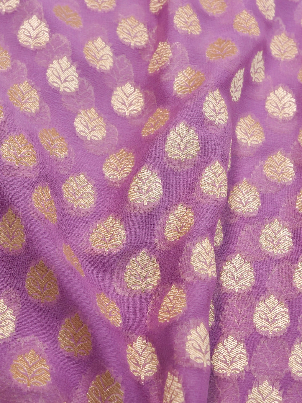Handwoven Lavender Banarasi Khaddi Silk Saree