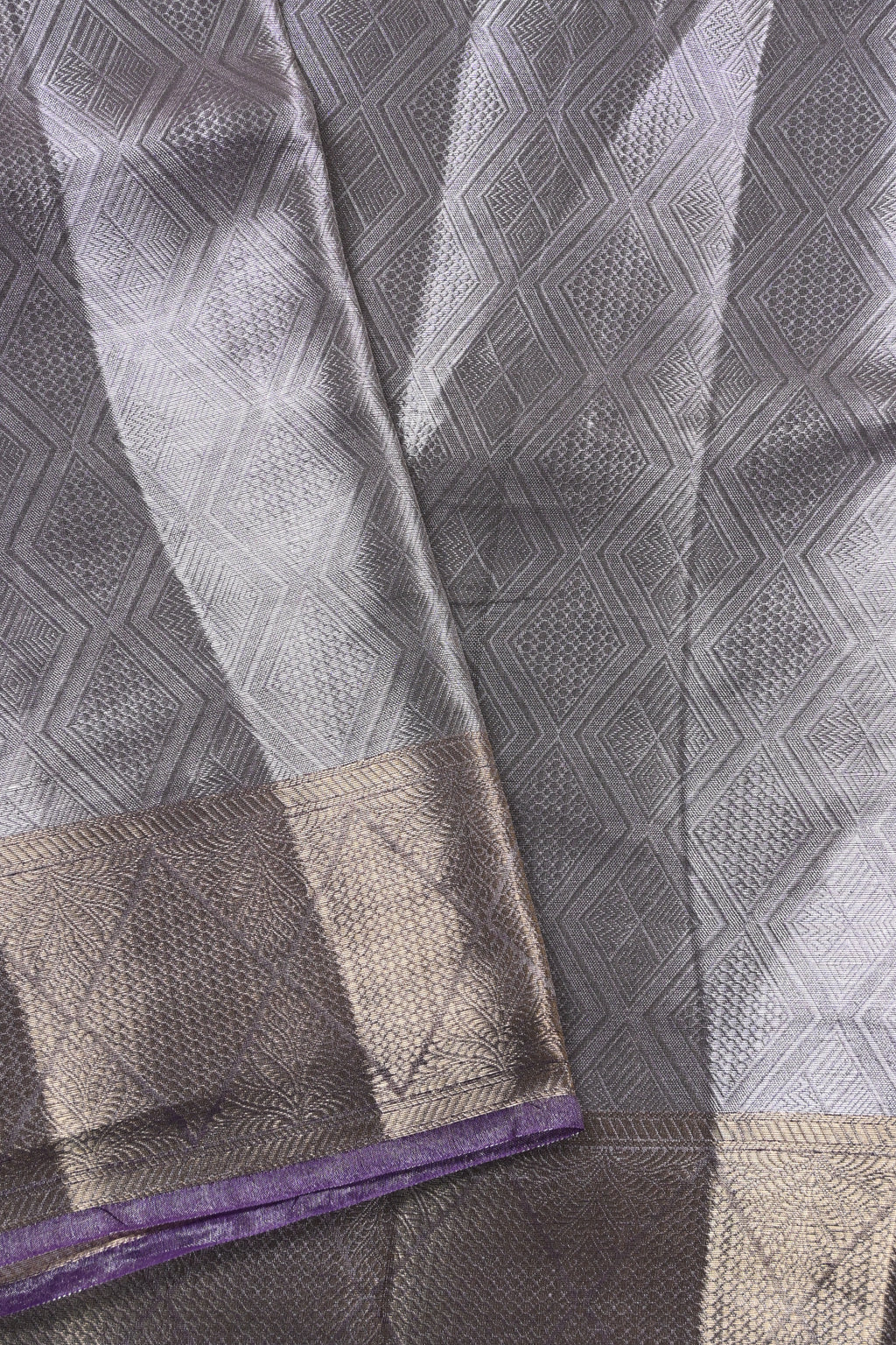 Baby Purple Pure Banarasi Molten Tissue Silk Saree